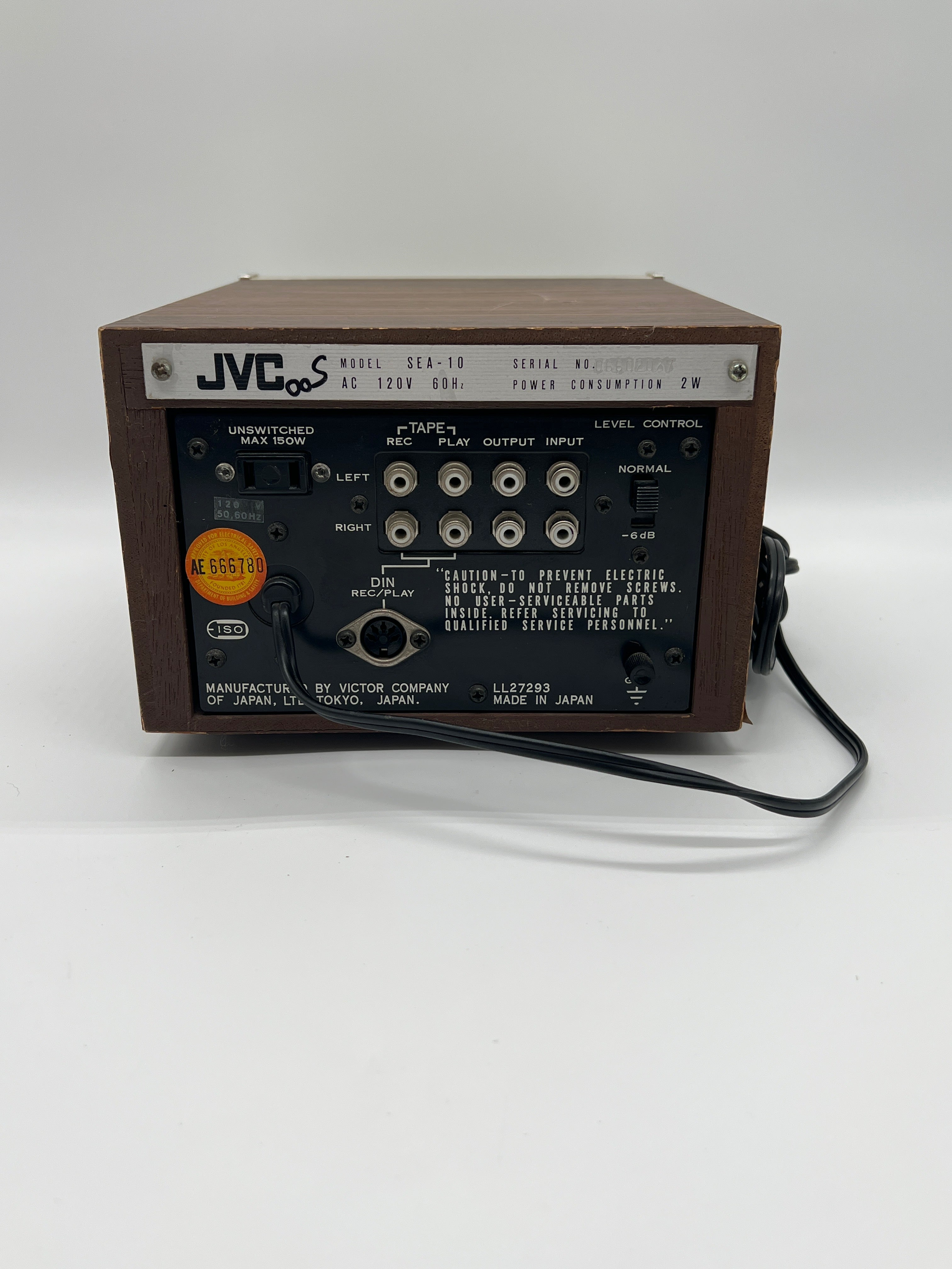 JVC SEA-10 Vintage Music Control System Graphic Equalizer Silver