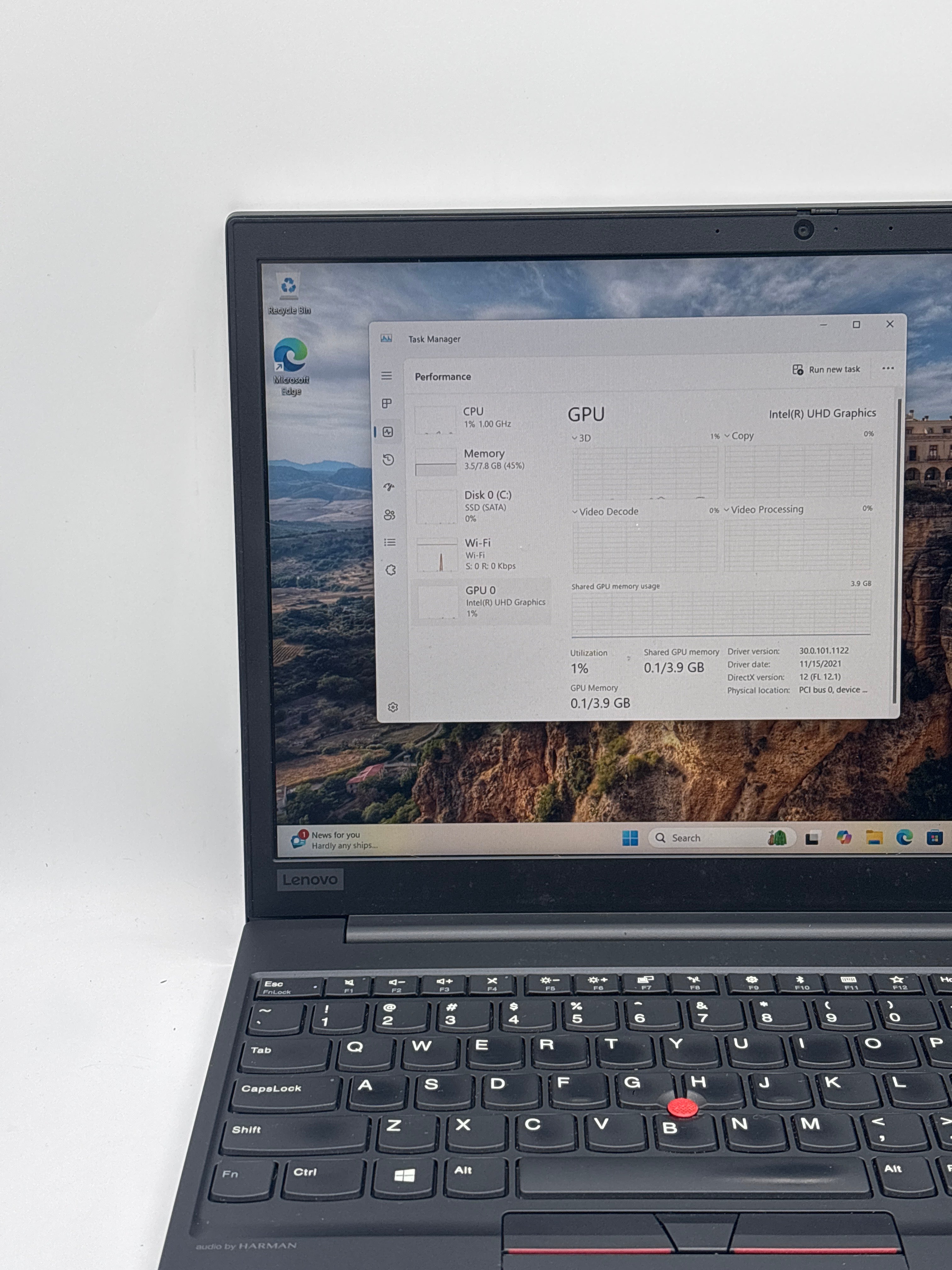 Lenovo E15 20RD005HUS i5-10210U 8GB RAM 512GB SSD
