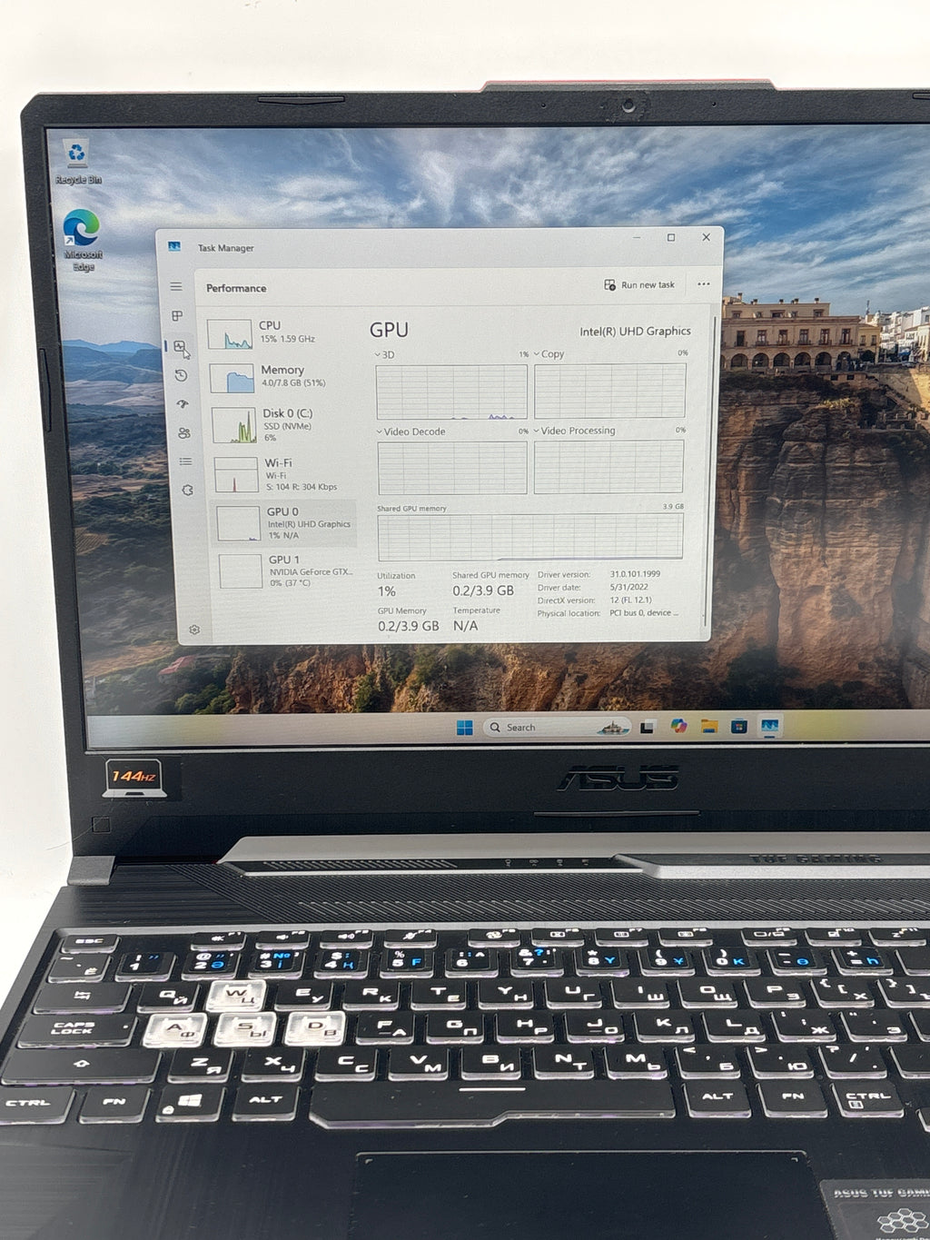 ASUS FX506L 15.6" Core i5-10300H 8GB RAM 512GB SSD GTX 1650 Black - Used