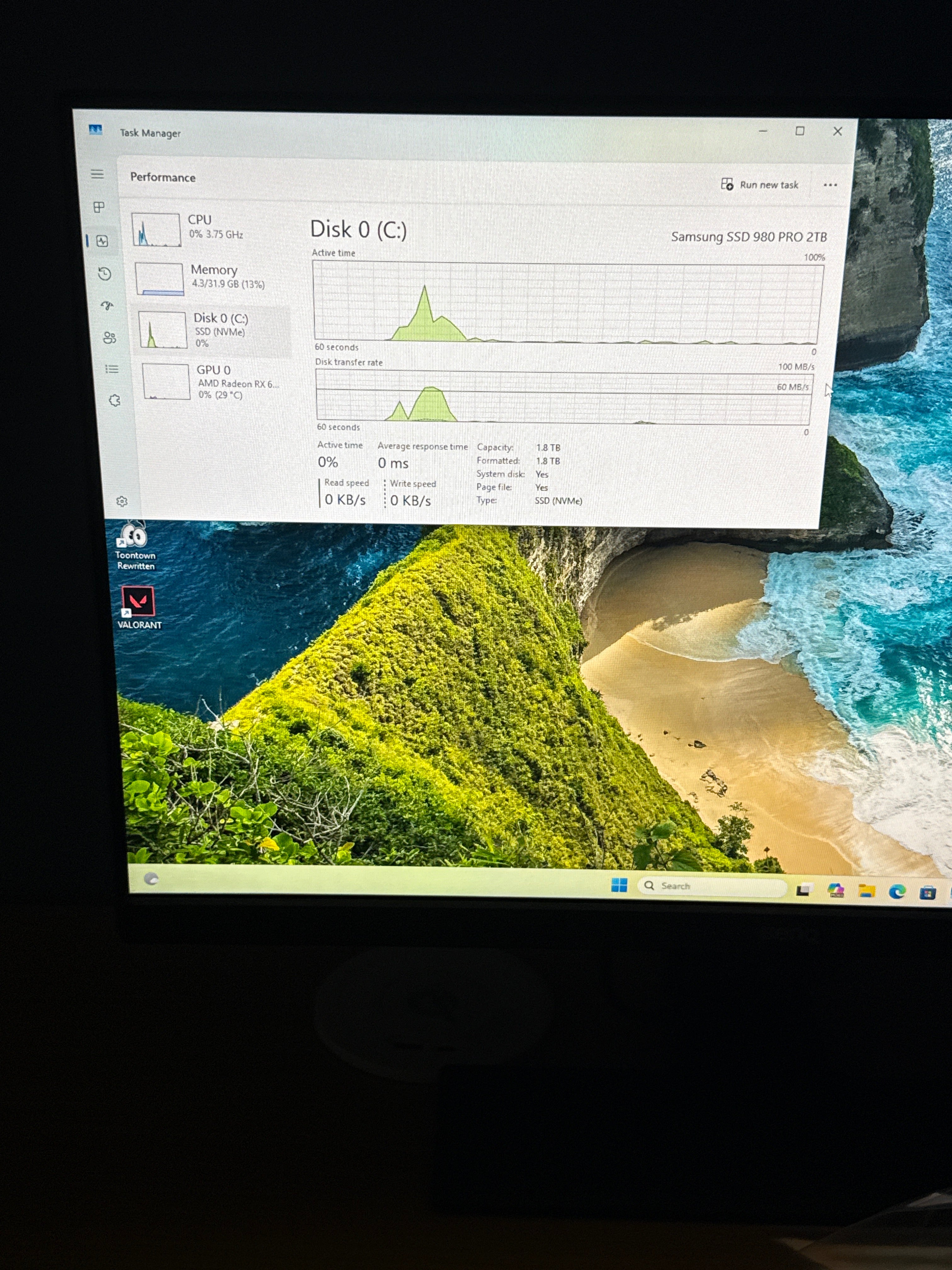 Custom PC Ryzen 7 2700X 32GB RAM 2TB SSD RX6700 XT