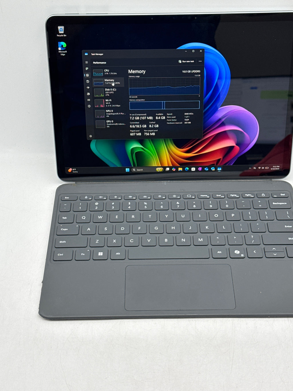 Microsoft Surface Pro 2110 12" Snapdragon X Plus 16GB RAM 512GB SSD Black - Used