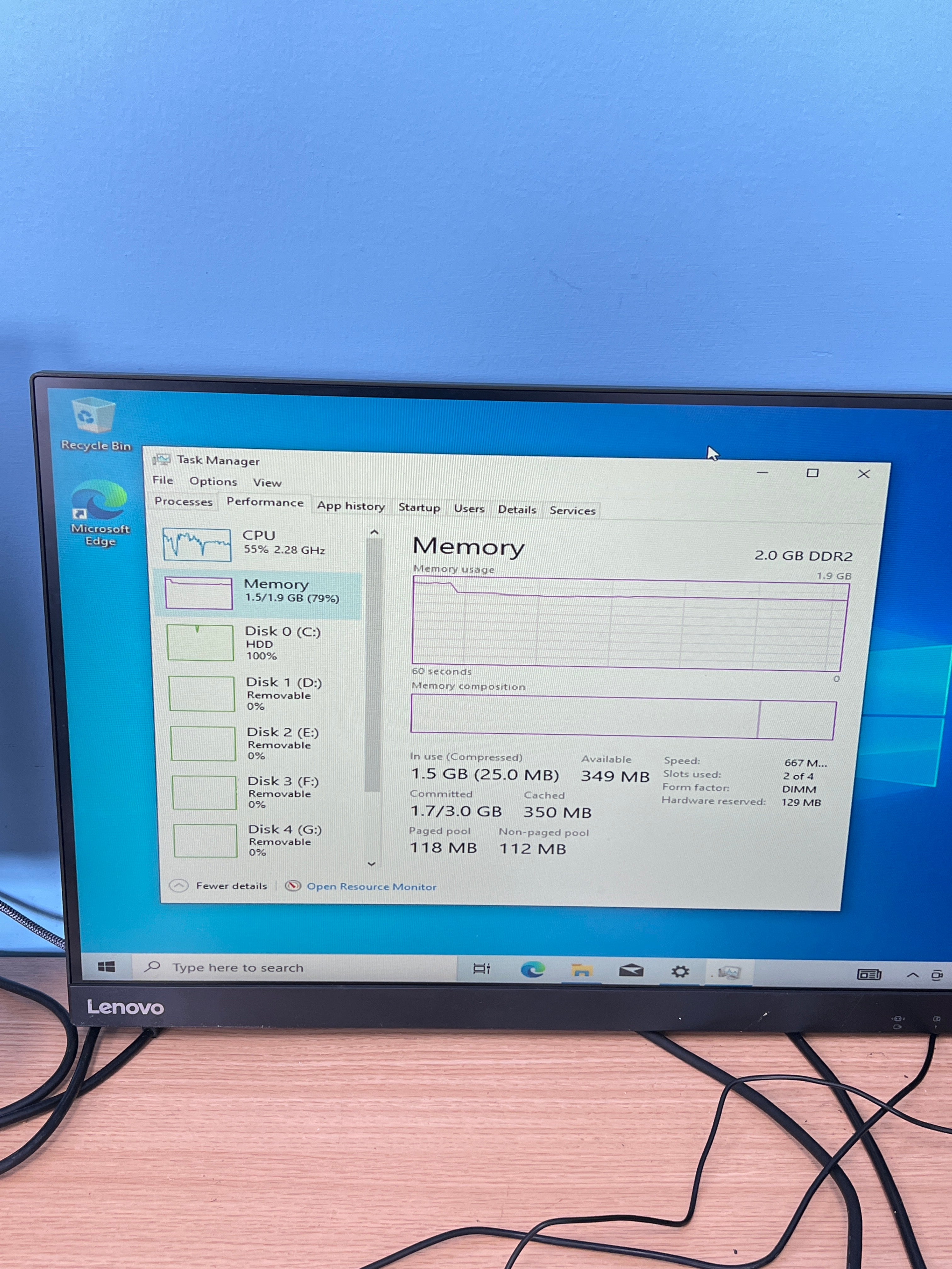 HP Pavilion Desktop Tower AMD Athlon 64 X2 2GB RAM 298GB HDD - Used