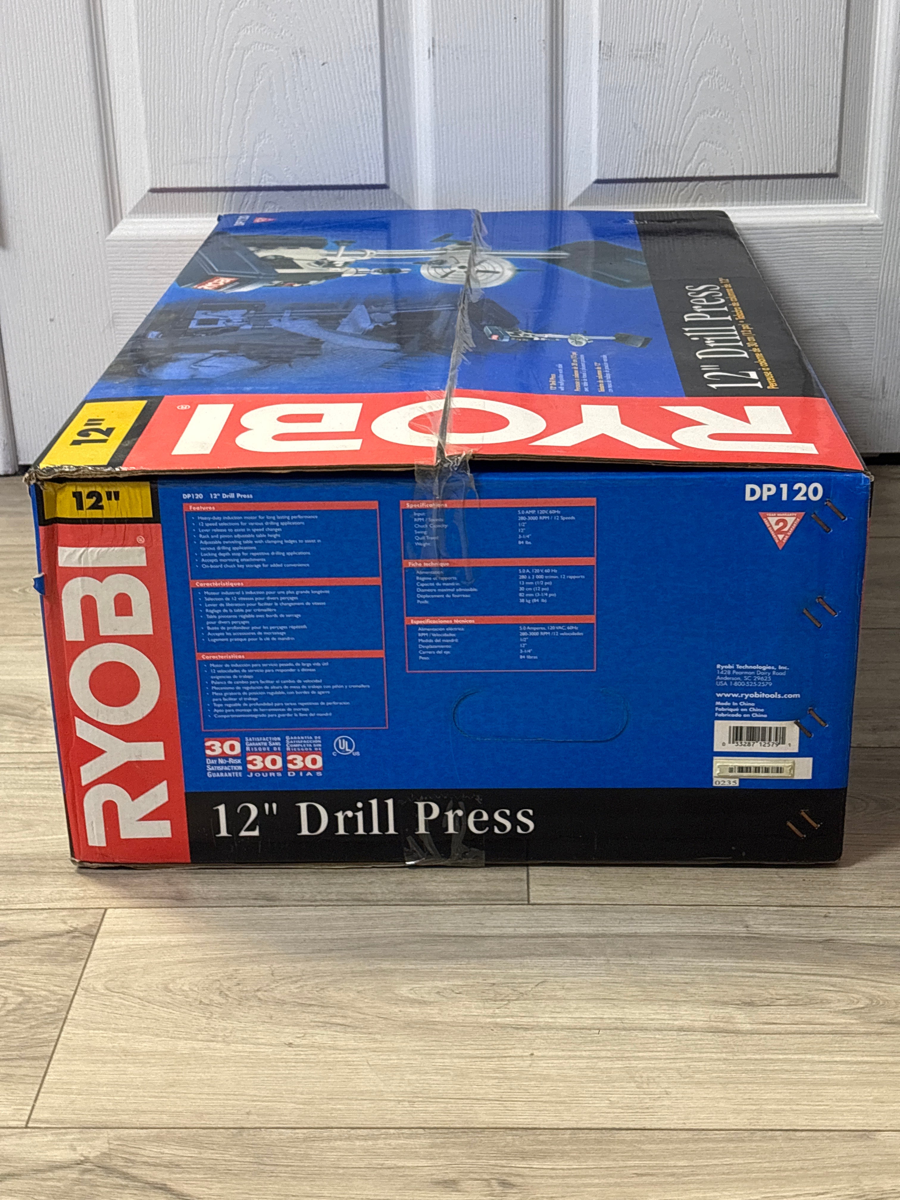 Ryobi DP120 12" Drill Press - New In Box