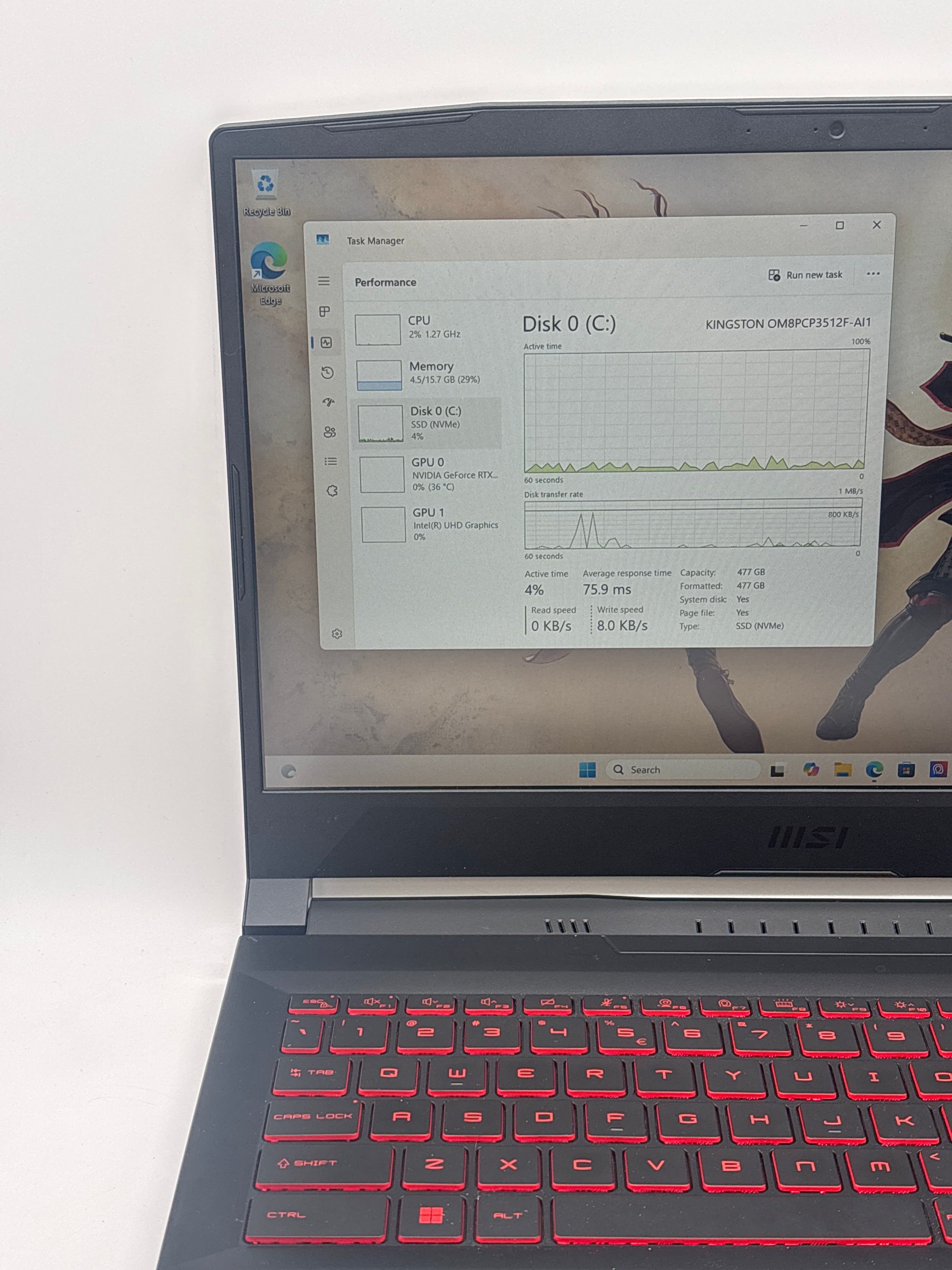 MSI Katana GF66 11UE i7-11800H 16GB RAM 512GB SSD RTX 3060