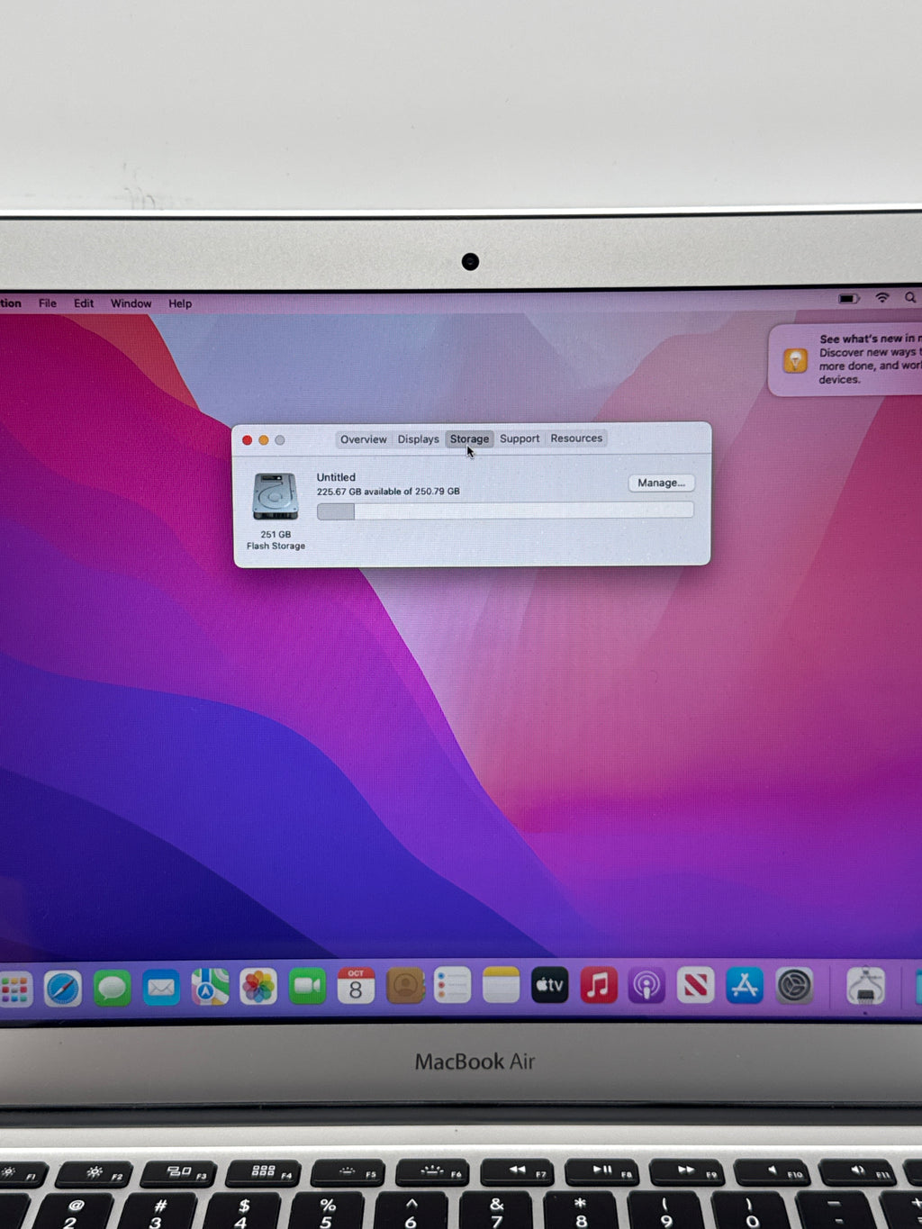 Apple MacBook Air 13in A1466 2015 Core i5 8GB RAM 256GB Flash - Used