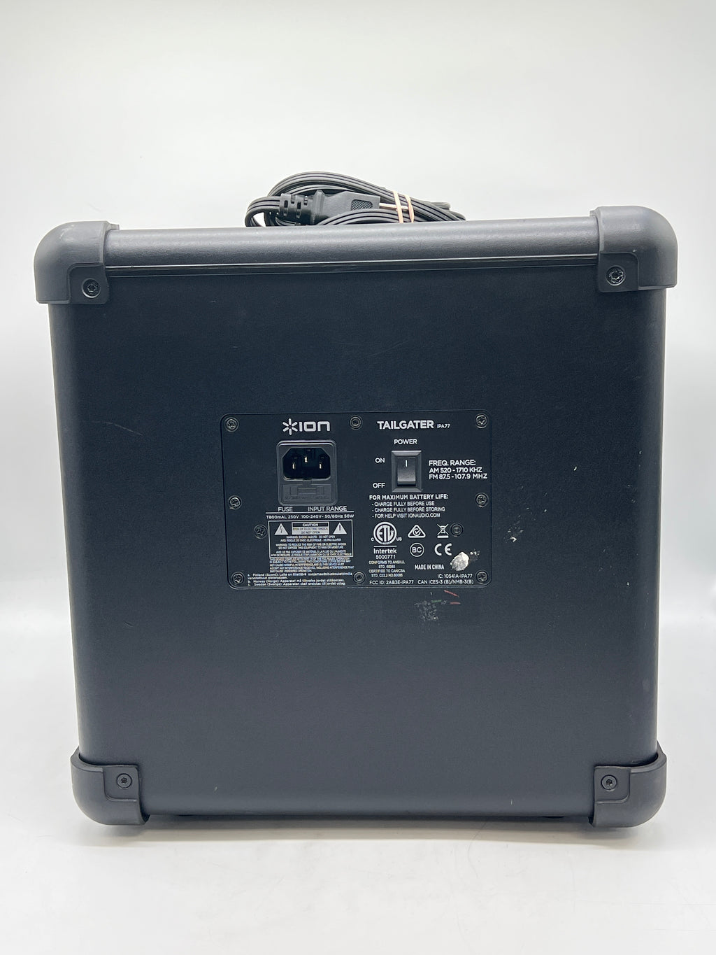 ION Tailgater IPA77 50W Portable Bluetooth Speaker - For Parts (Broken Antennae)