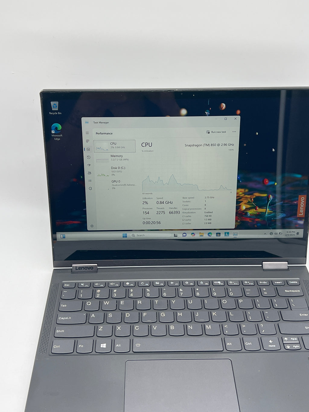 Lenovo Yoga C630-13Q50 Snapdragon 850 8GB RAM 128GB SSD - Used