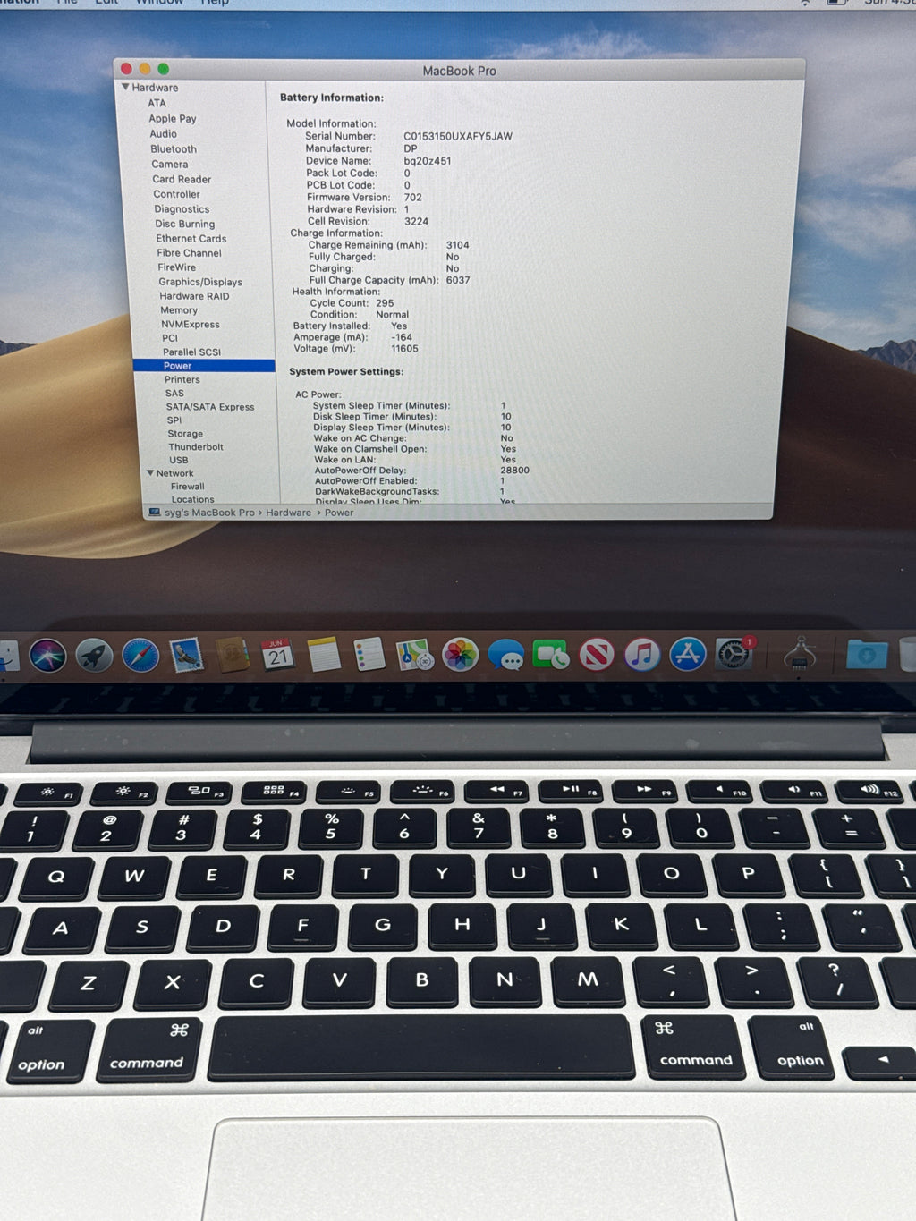 Apple MacBook Pro A1502 13" Intel Core i5 8GB RAM 128GB SSD - Used