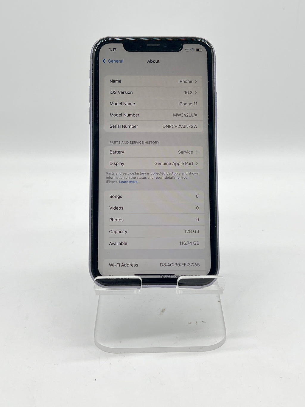 Apple iPhone 11 128GB Cricket - For Parts (Service Battery)