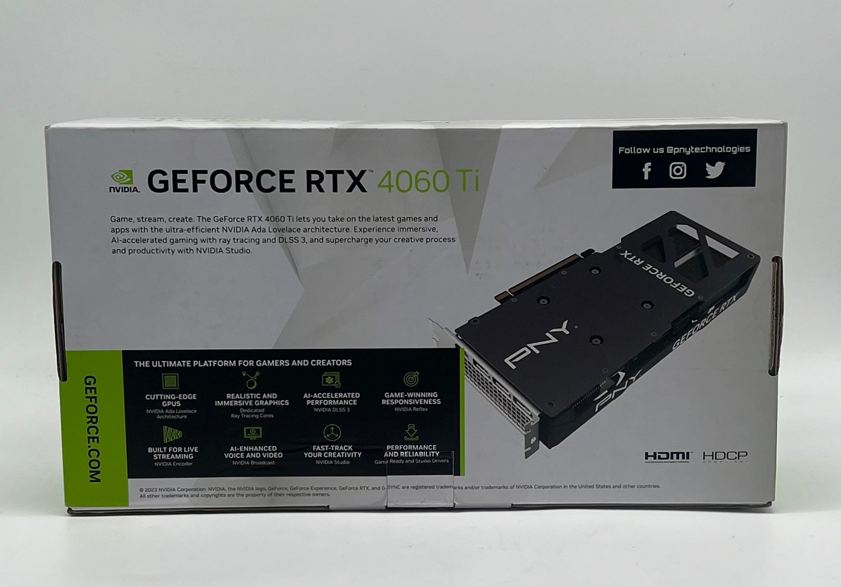 PNY GeForce RTX 4060 Ti VERTO Dual Fan 8GB GDDR6 Graphics Card - Used With Box