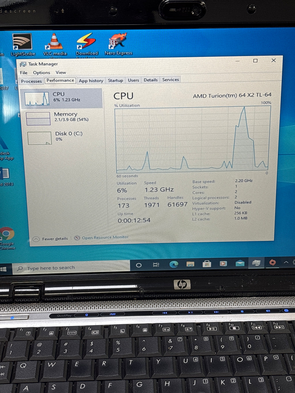 HP Pavillion dv2000 AMD Turion 64 X2 4GB RAM 500GB HDD