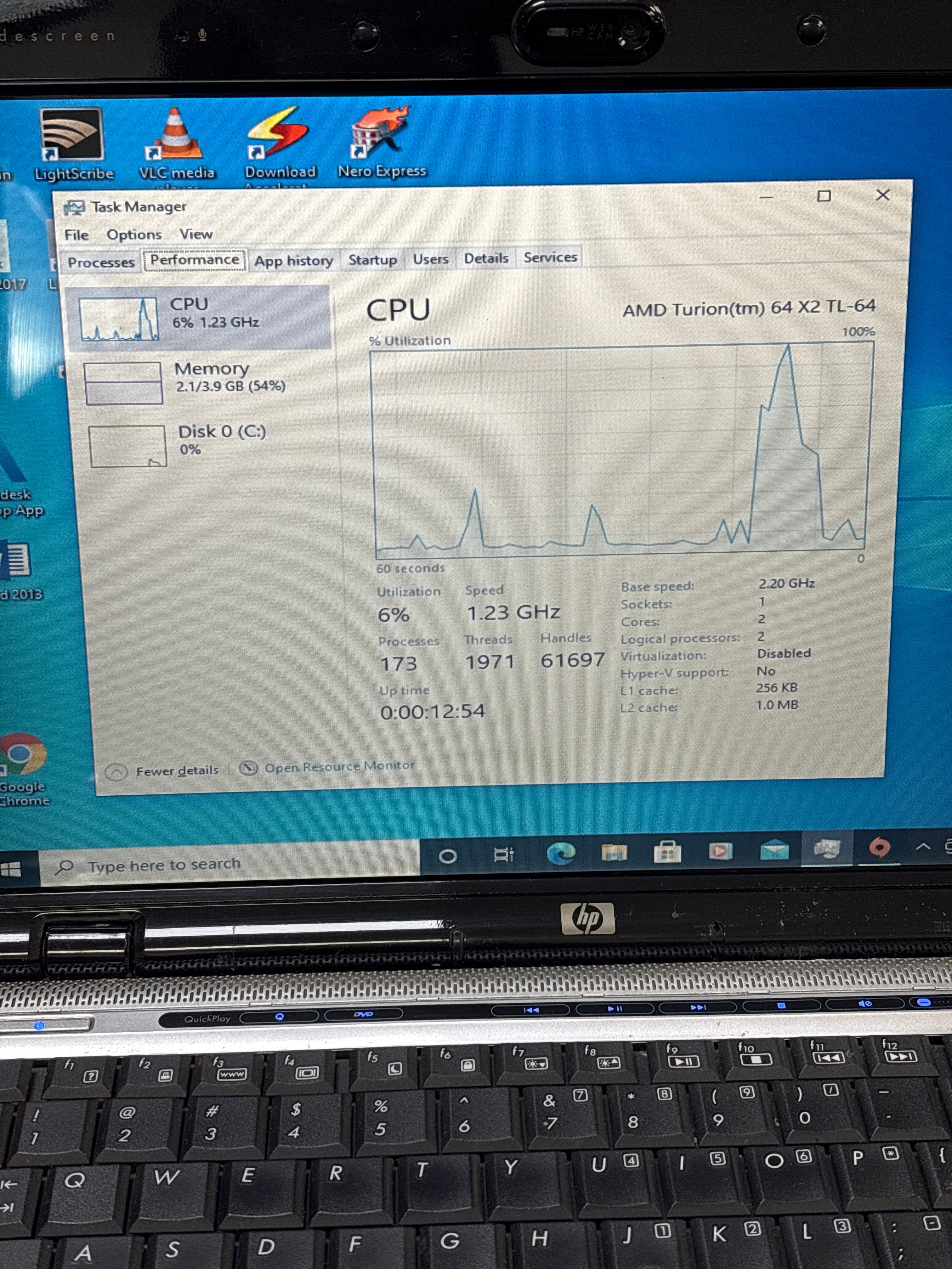 HP Pavillion dv2000 AMD Turion 64 X2 4GB RAM 500GB HDD