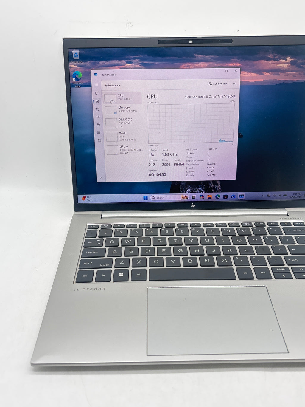 HP EliteBook 840 G9 14in Core i7 1265U 32GB RAM 512GB SSD Read