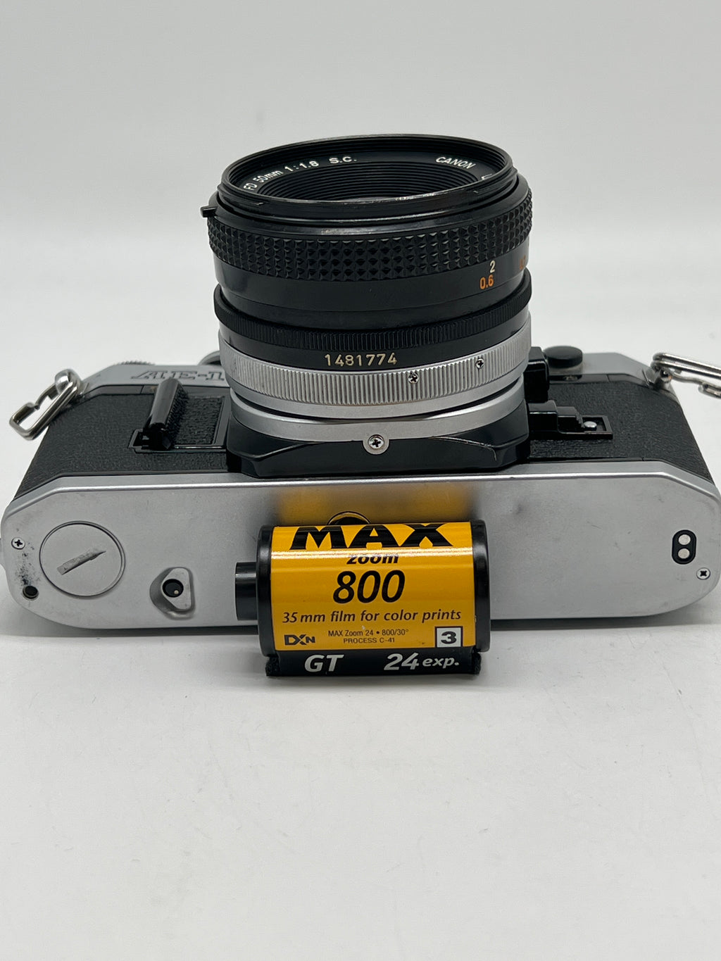 Canon AE-1 Silver SLR Camera 35mm W/50mm f/1.8 FD Lens Untested