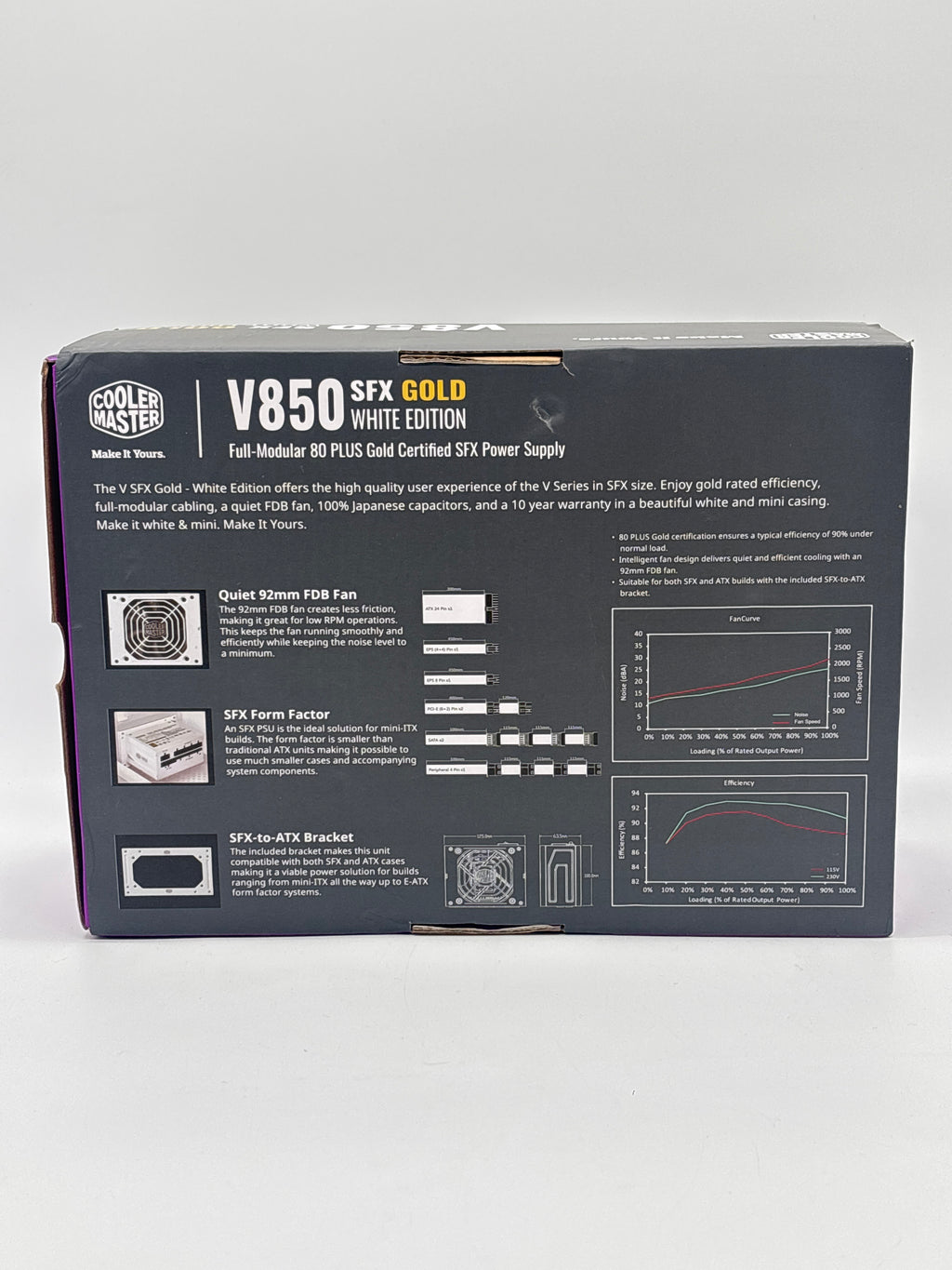 Cooler Master V850 Gold White Edition 850W Power Supply SFX - New in Box