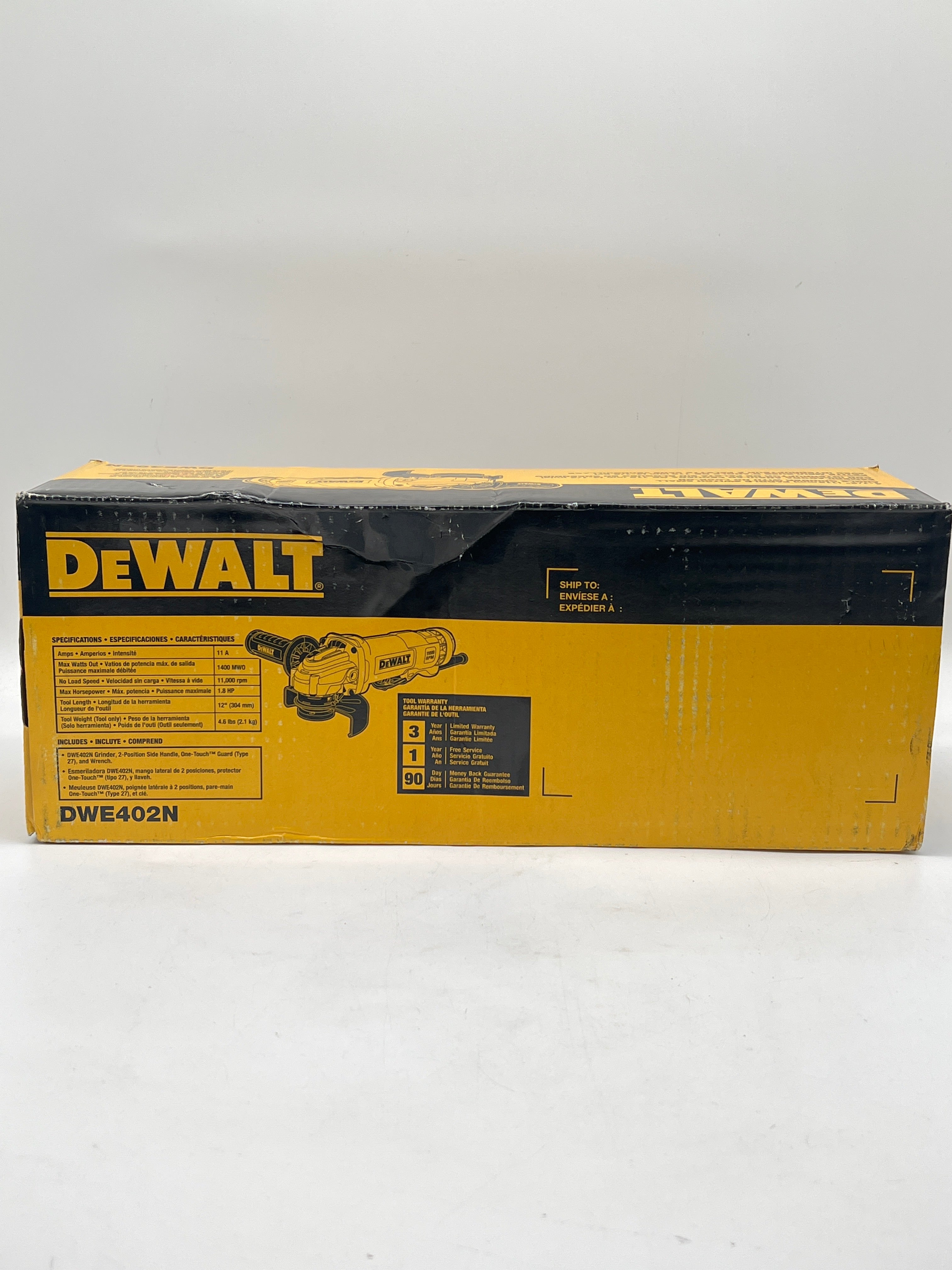 DEWALT DWE402N 4 1/2 in Angle Grinder 1400W - New In Box