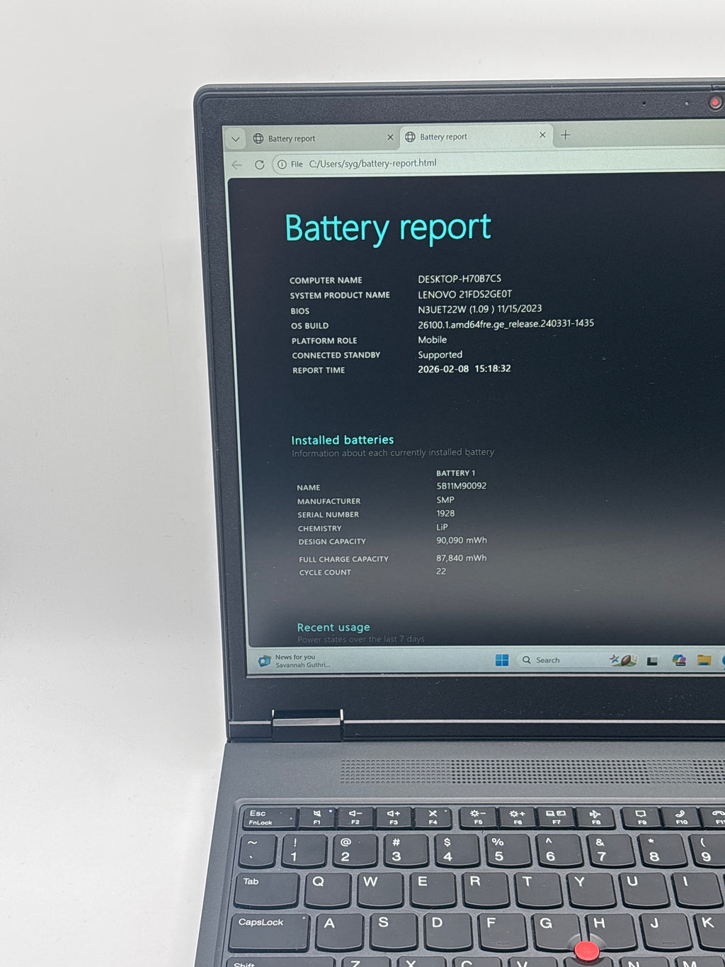 Lenovo ThinkPad P16v Gen 1 i7-13800H 32 GB RAM 512GB SSD RTX A1000 - For Parts (Read DESC)