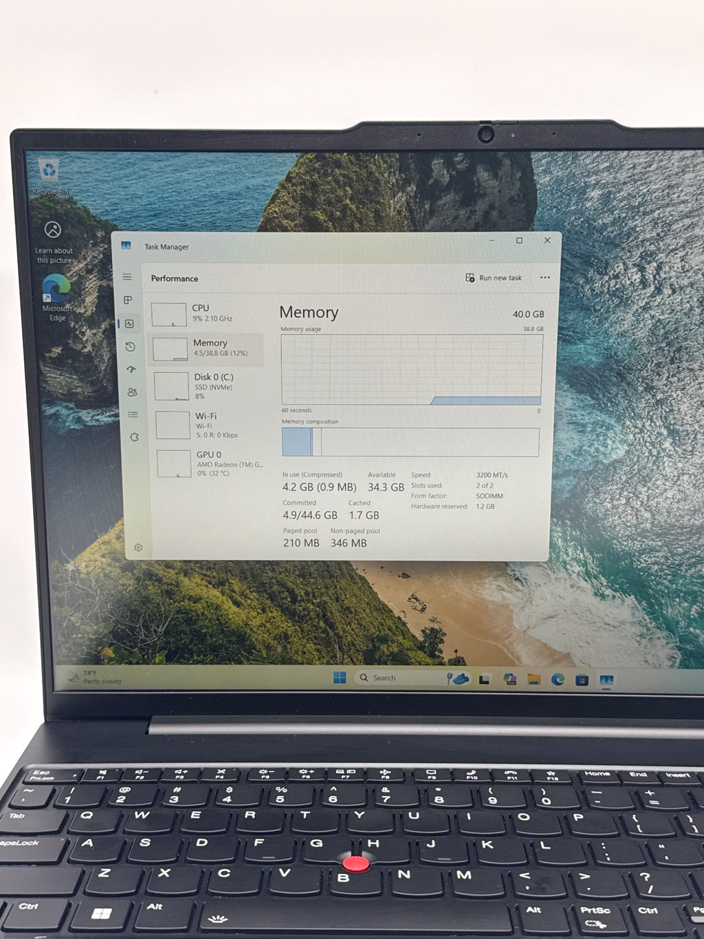 Lenovo ThinkPad E16 Gen 1 Ryzen 7 7730U 40GB RAM 1TB SSD