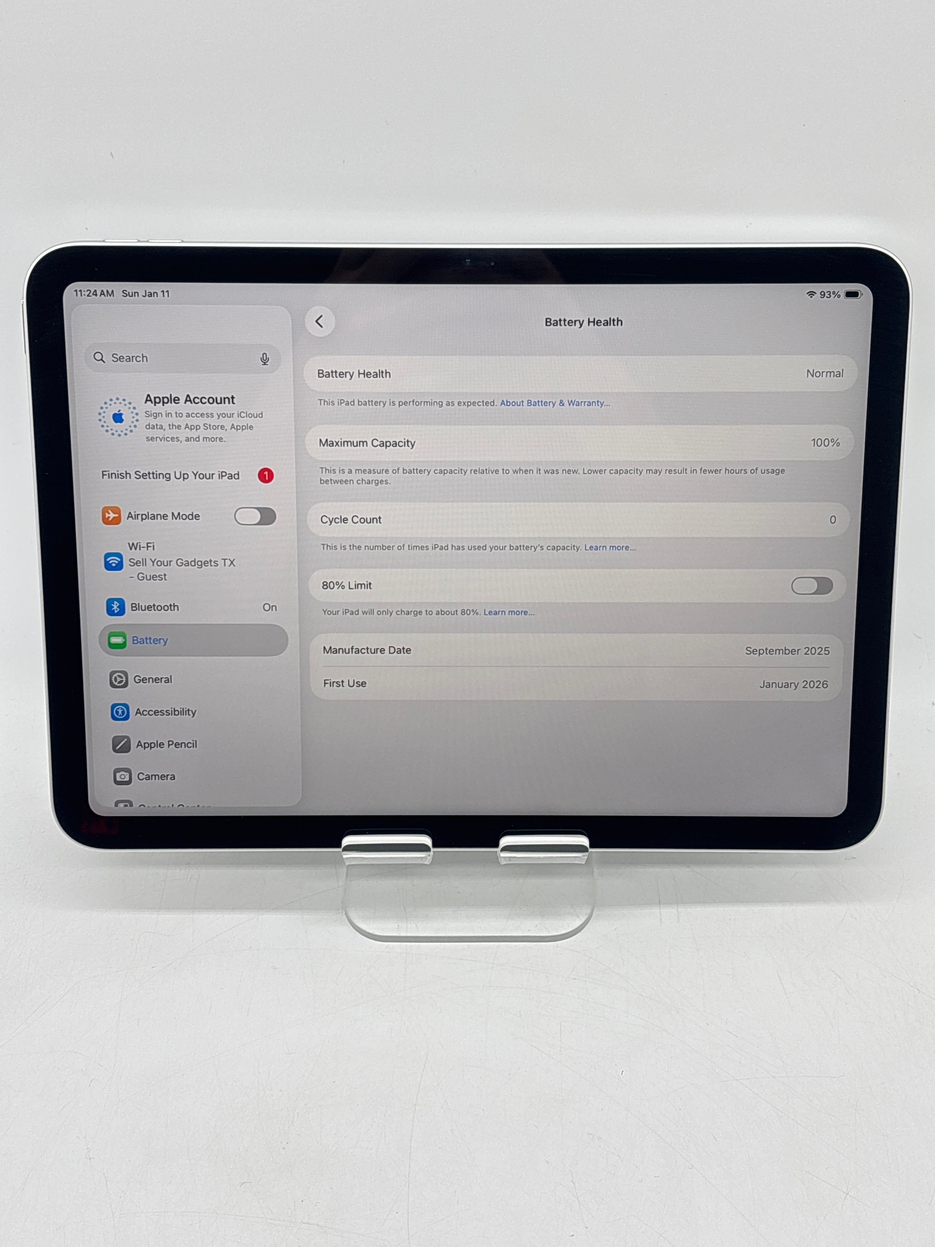 Apple iPad 11th Gen A16 128GB 6GB Wi-Fi Silver 11" - Used
