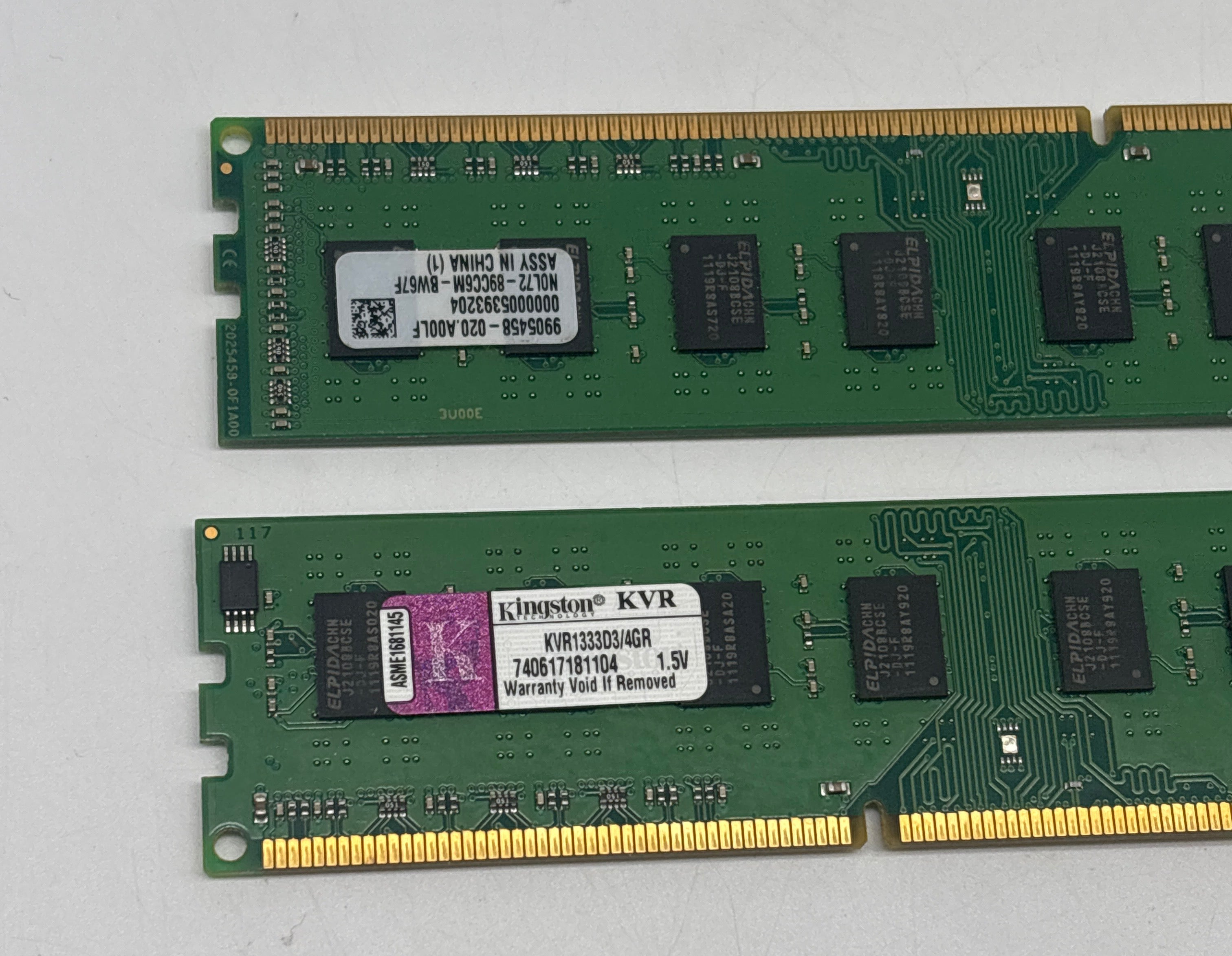 Kingston KVR1333DR/K3 RAM 4GB DDR3 SDRAM 1333MHz (PC3-10600) DIMM - Used