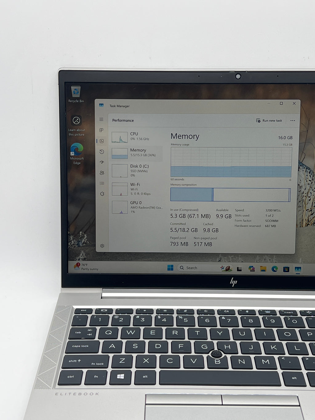 HP Elitebook 845 G7 Ryzen 5 Pro 4650U 16GB RAM 256GB SSD