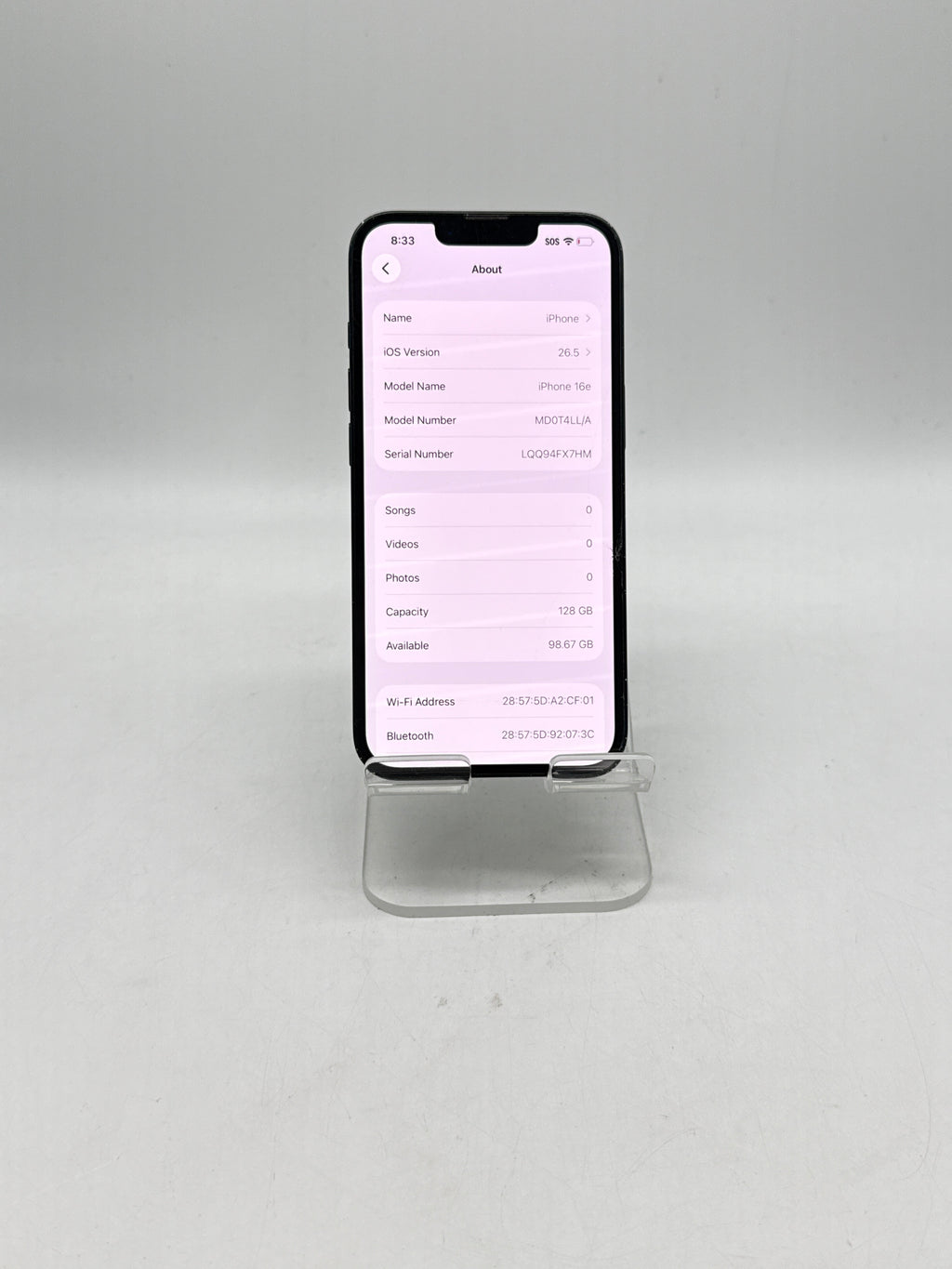 Apple iPhone 16e 128GB A3212 Boost Mobile - Cracked Screen Check ESN