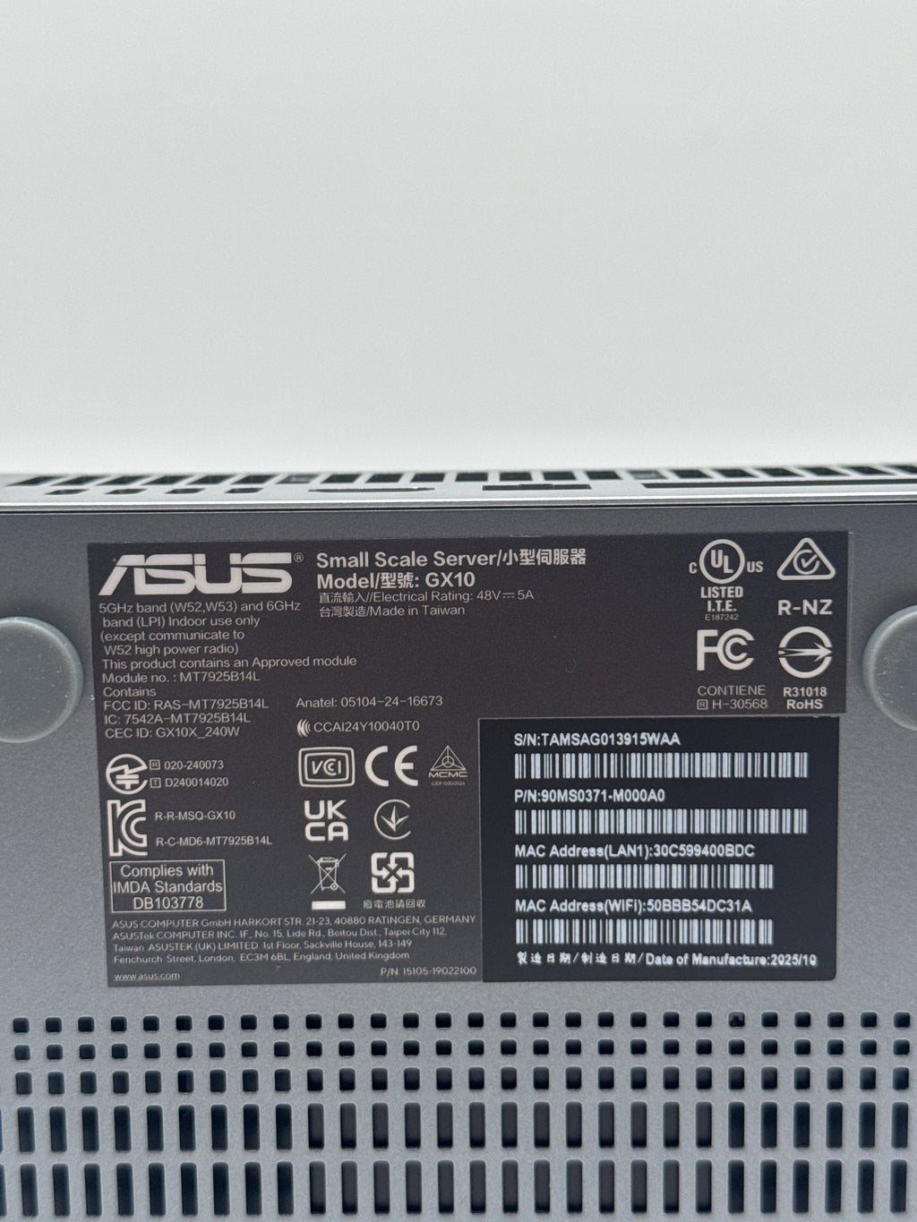 ASUS Ascent GX10 Cortex-X925 128GB RAM 1TB SSD Nvidia GB10 - New Open Box