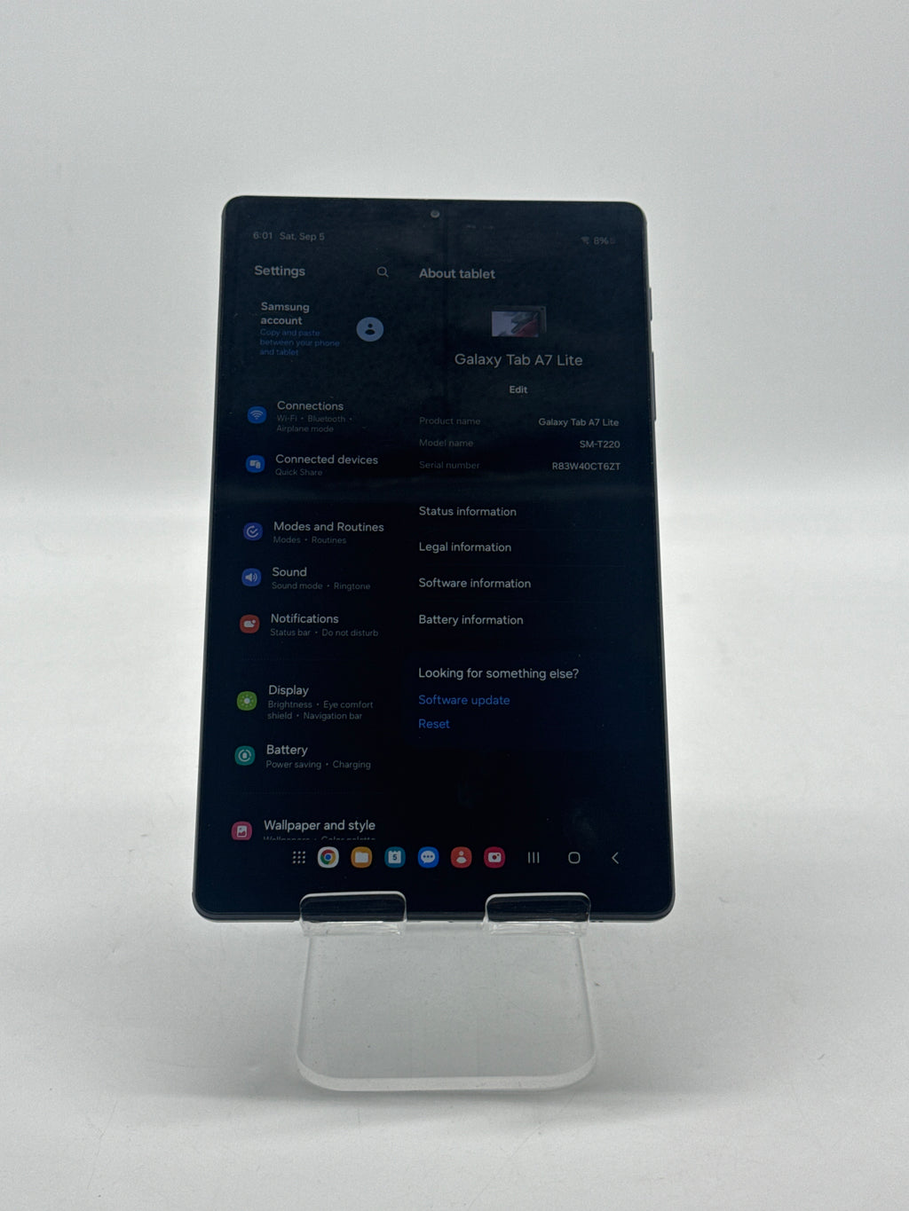 Samsung Galaxy Tab A7 Lite SM-T220 8.7" 32GB 3GB RAM Wi-Fi Gray - Used