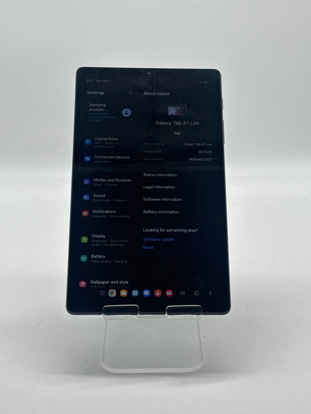 Samsung Galaxy Tab A7 Lite SM-T220 8.7" 32GB 3GB RAM Wi-Fi Gray - Used