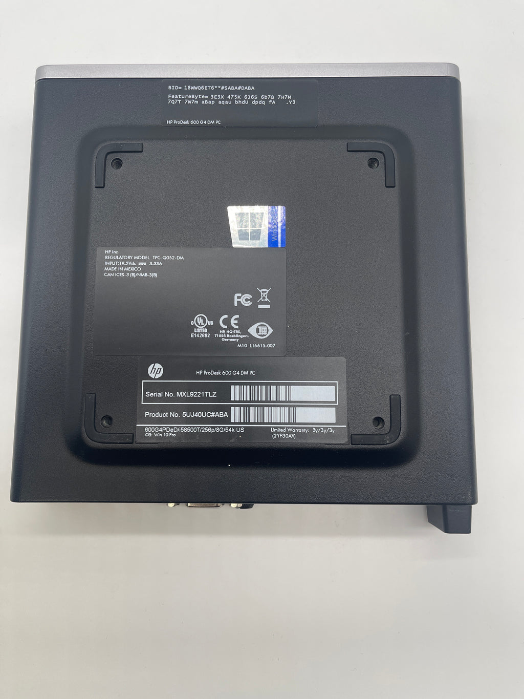 HP ProDesk 600 G4 Mini Desktop 12GB RAM 256GB SSD i5 8th Gen Black Used