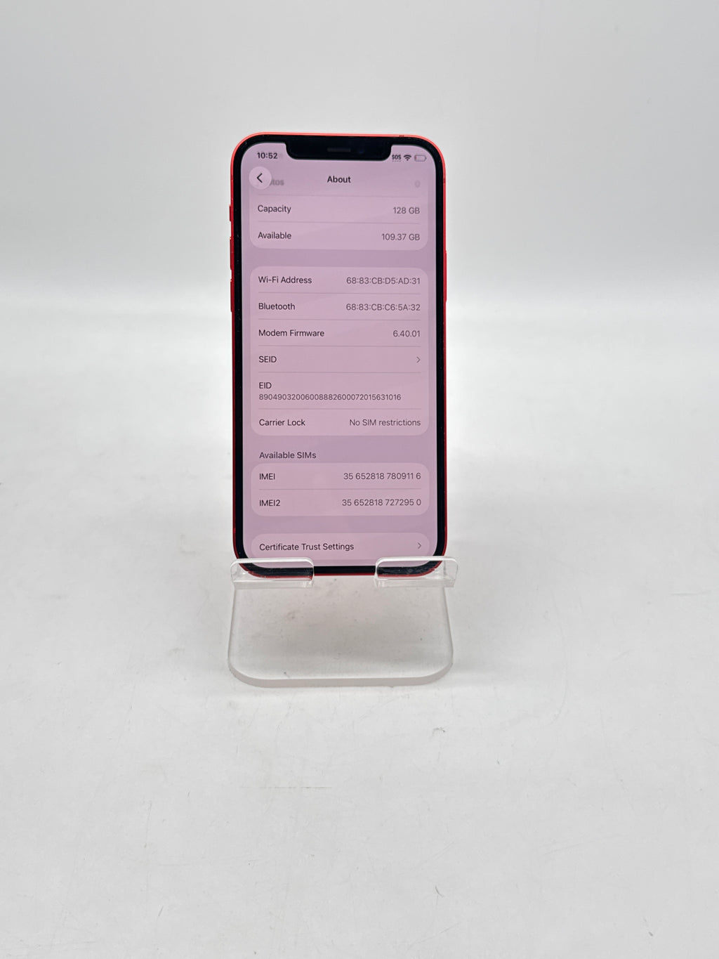 Apple iPhone 12 6.1" A2172 128GB Red Factory Unlocked - Used