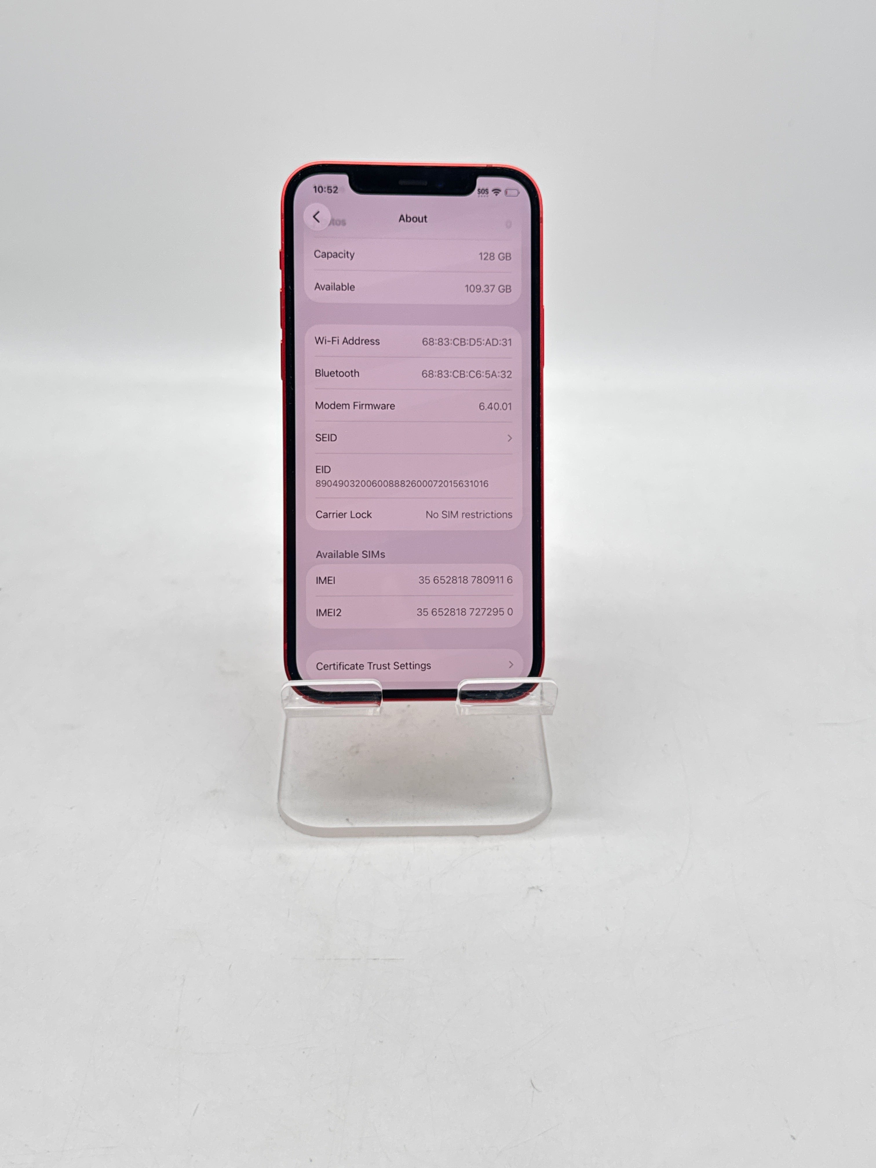 Apple iPhone 12 6.1" A2172 128GB Red Factory Unlocked - Used