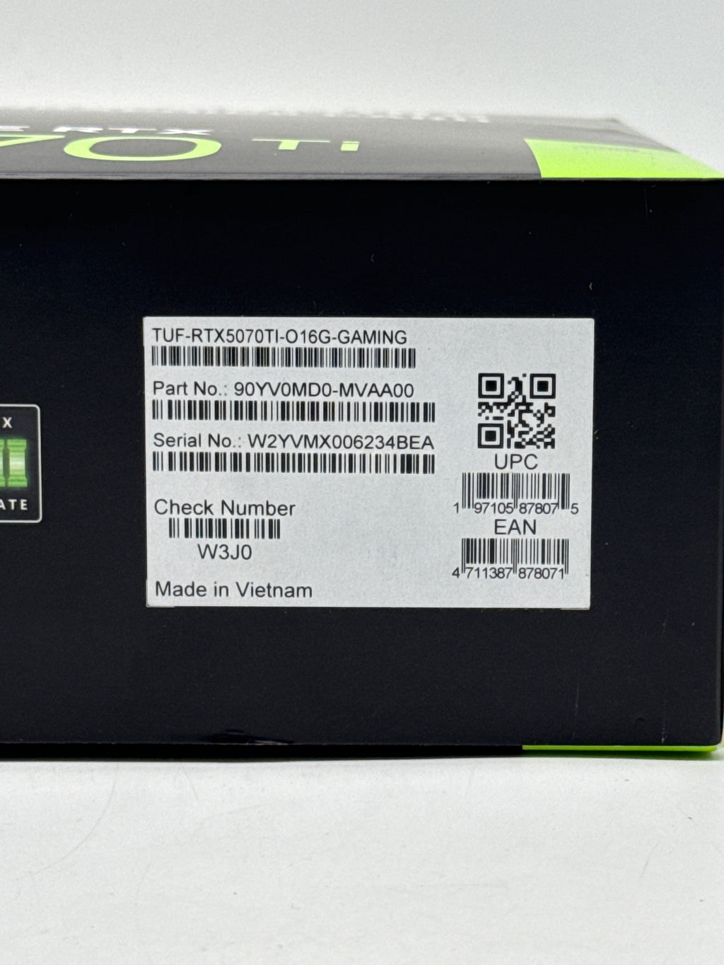 ASUS TUF GeForce RTX 5070 Ti OC 16GB GDDR7 - Used With Box