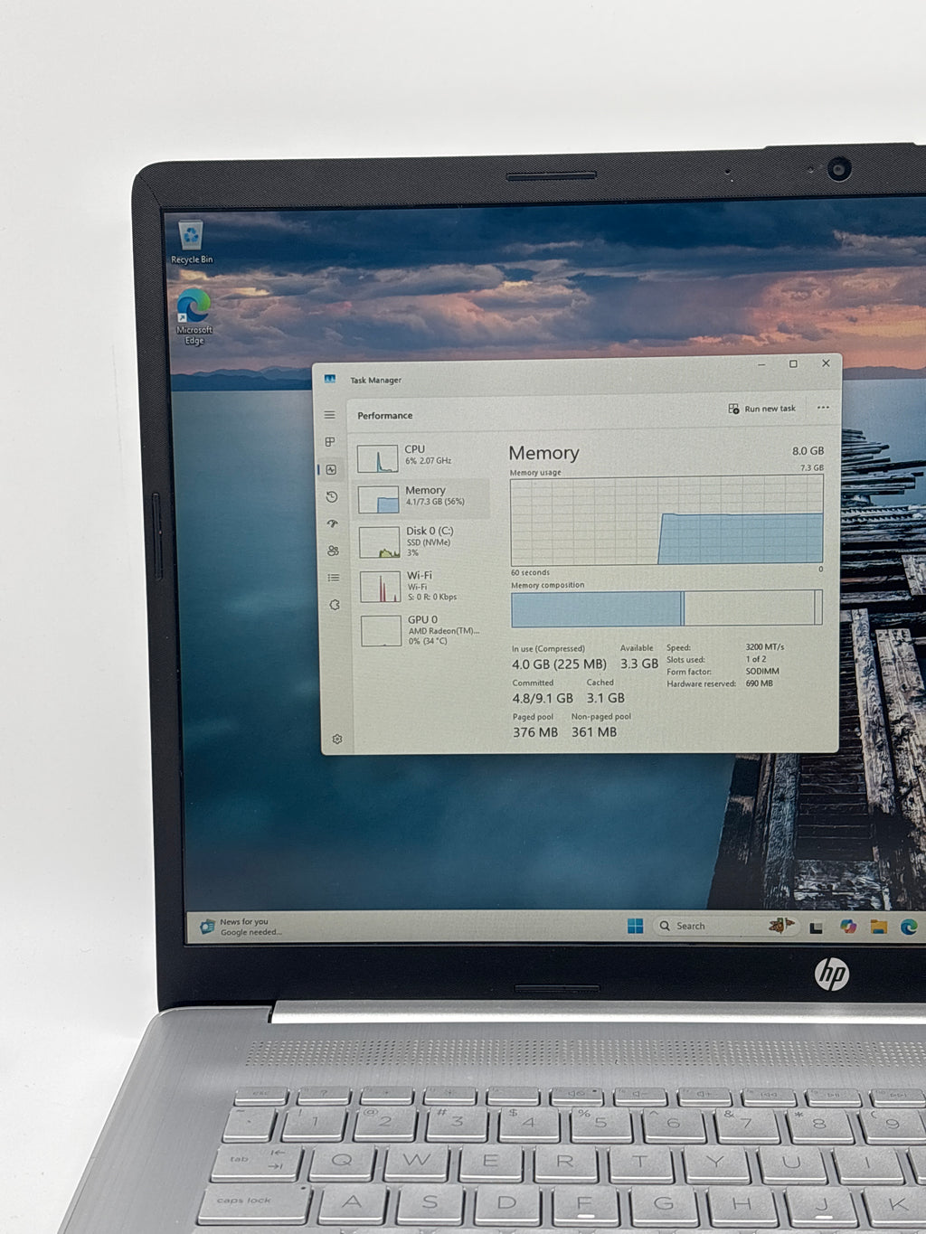 HP 17-CP0700DX AMD Ryzen 5 5500U 8GB RAM 512GB SSD