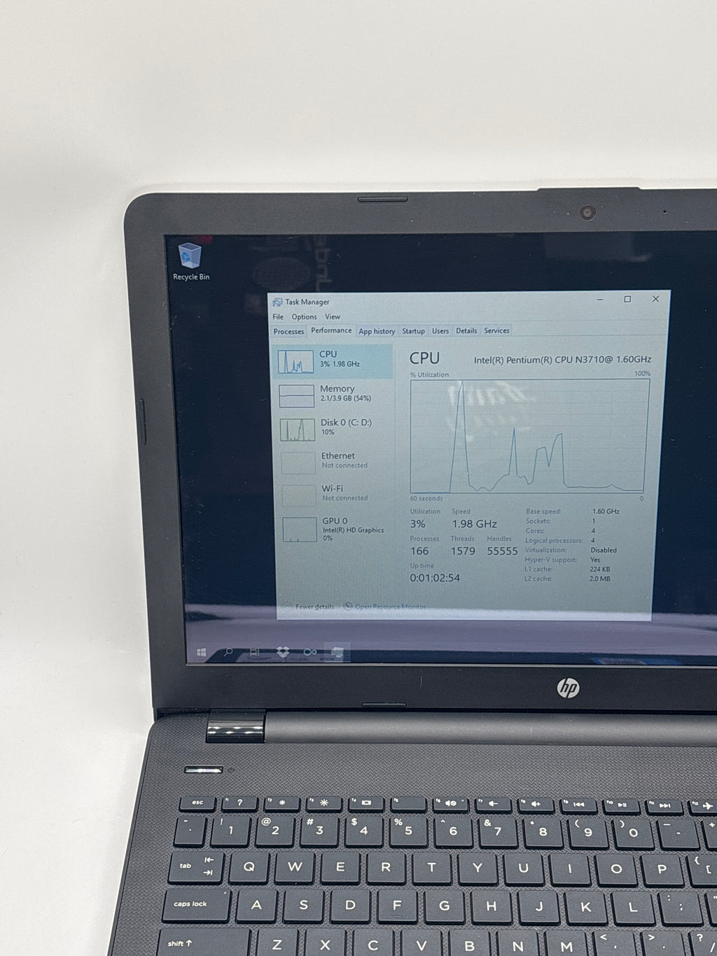 HP 15-BS020WM Touch Pentium N3710 4GB RAM 500GB HDD