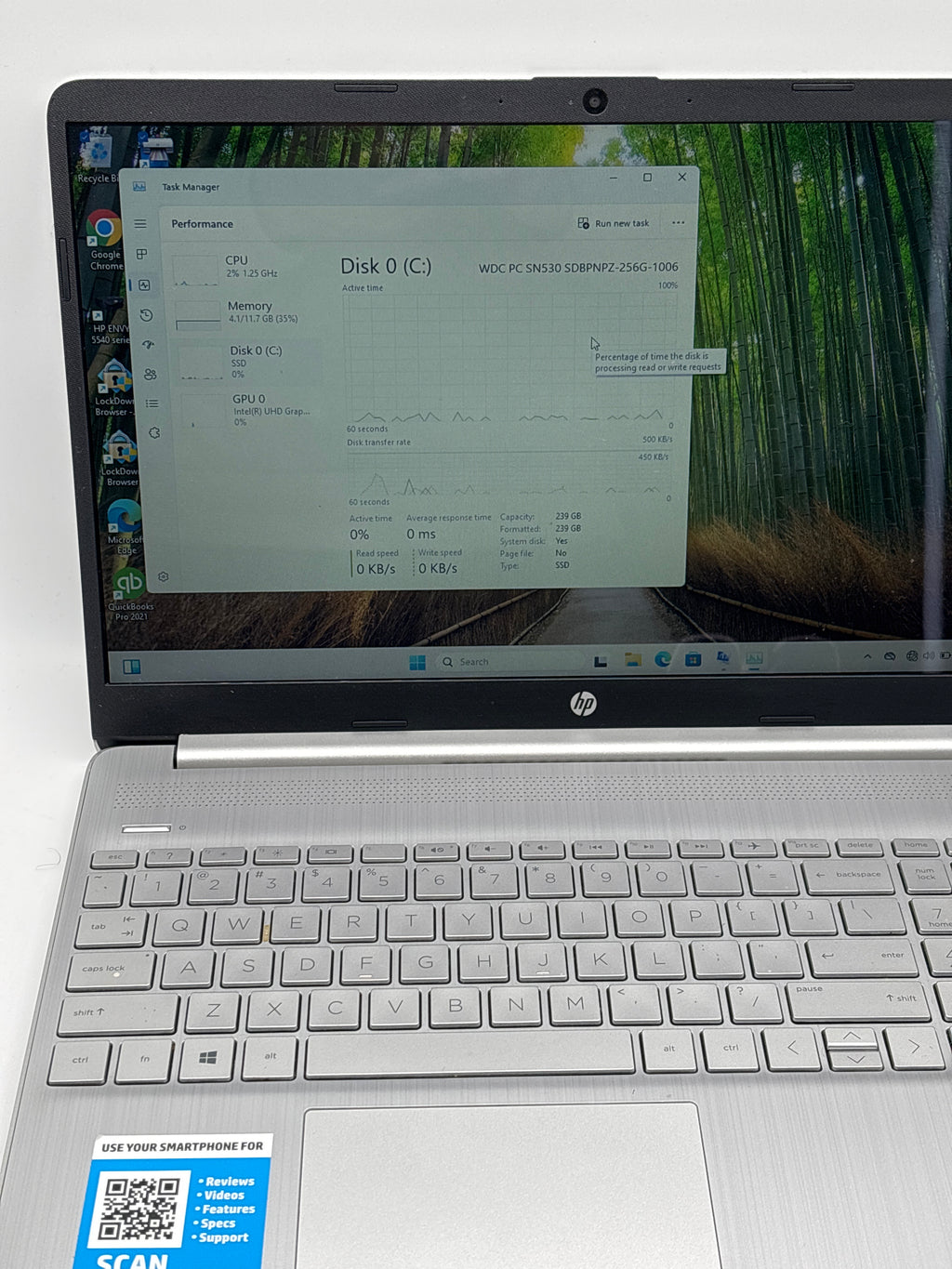 HP Laptop 15-dy1xxx i5-1035G1 12GB RAM 256GB SSD - Used