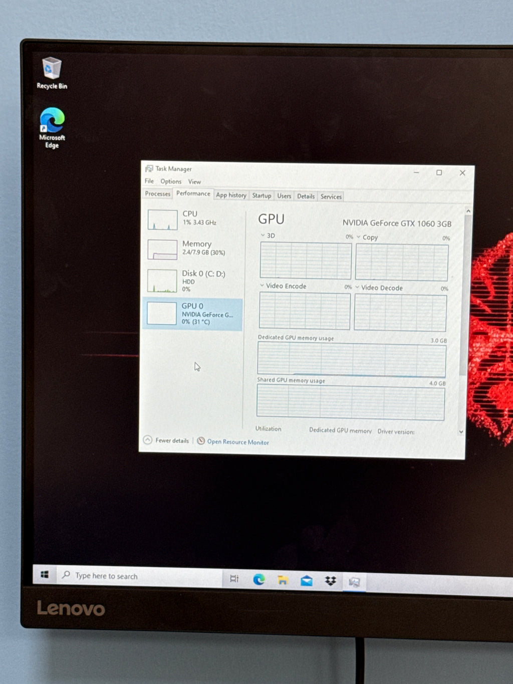 HP Omen 870 224 Gaming PC Intel i5 7400 GTX 1060 8GB RAM 1TB HDD Windows 10