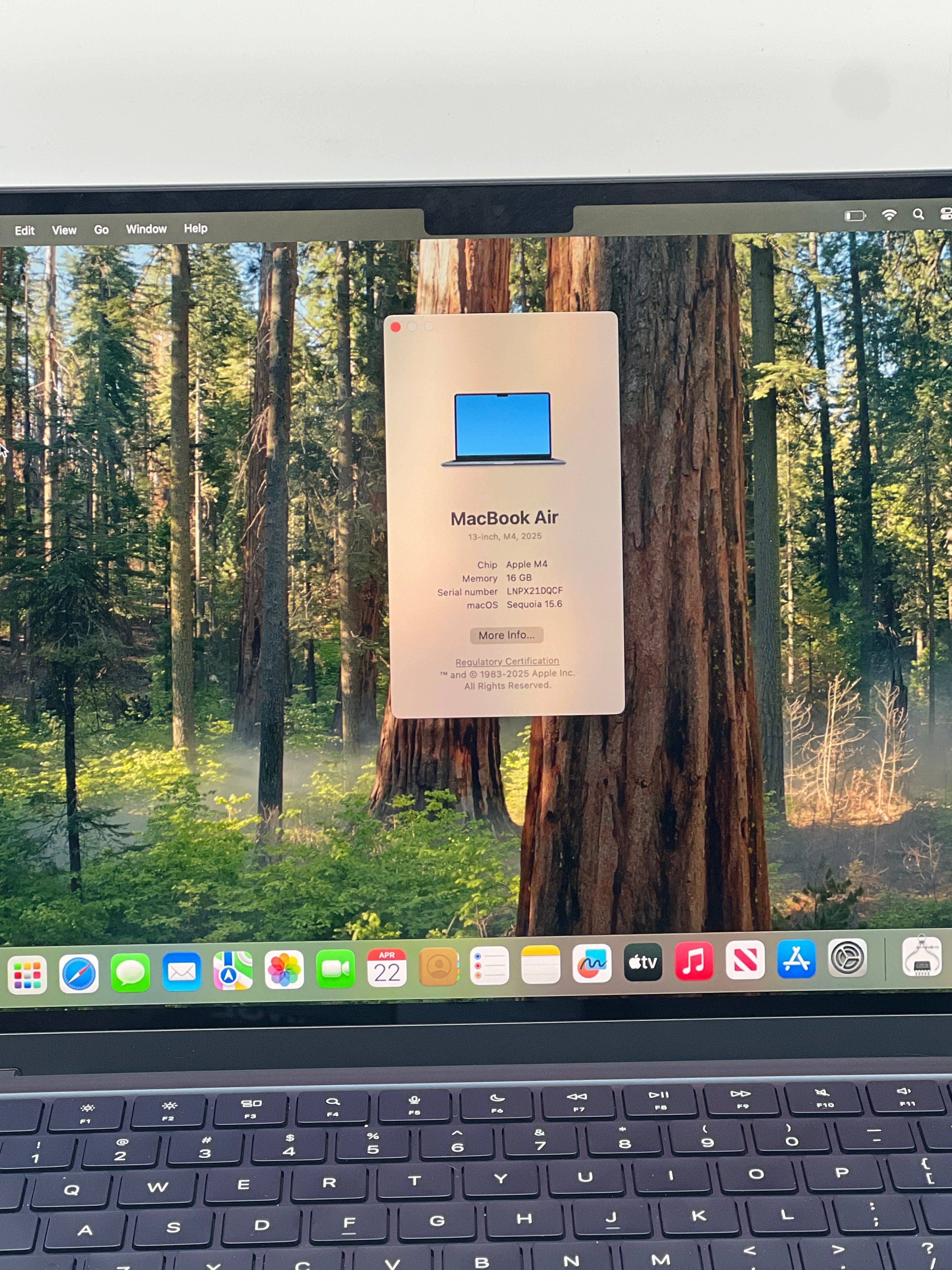 Apple MacBook Air 13" M4 A3240 16GB RAM 256GB SSD - Used