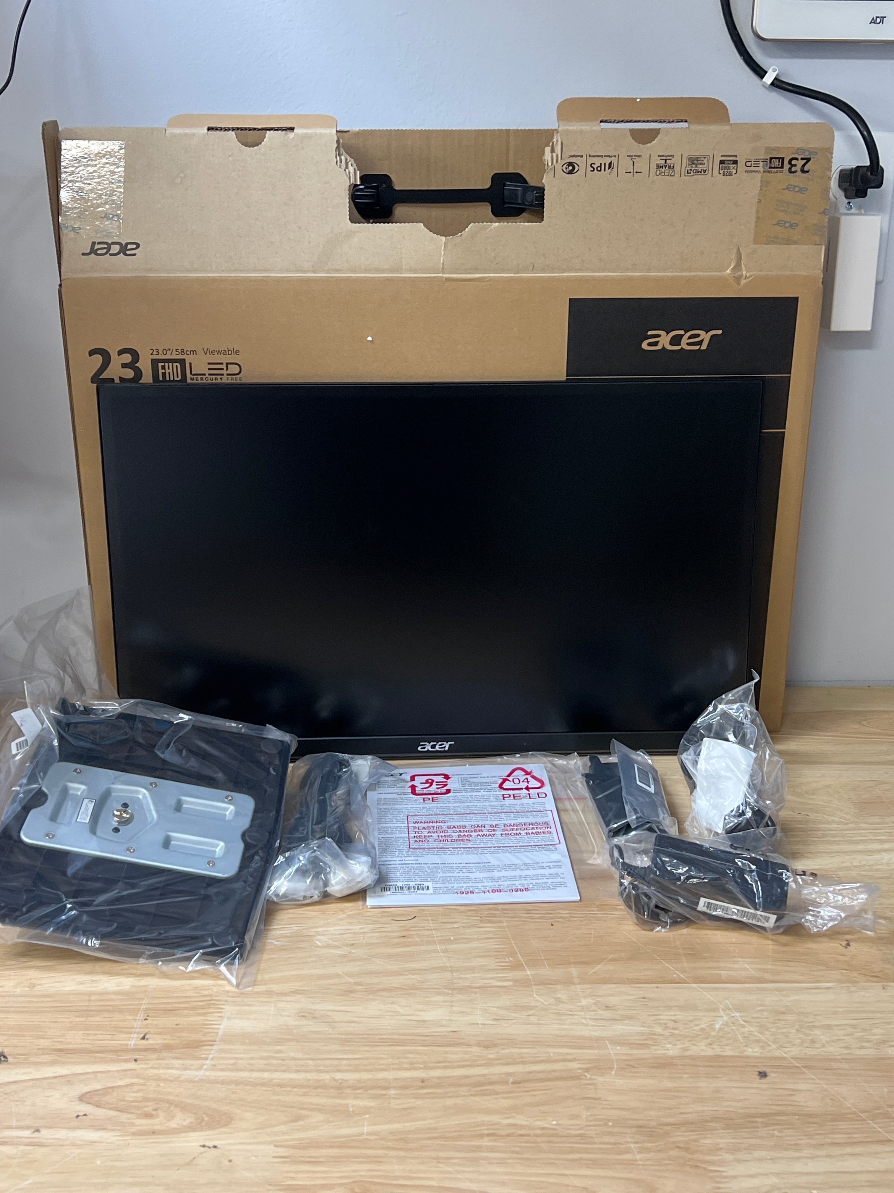 Acer HA230 23 Inch Full HD IPS LCD Monitor 1920x1080 75Hz - Open Box