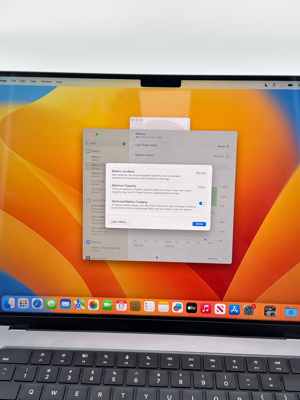 Apple MacBook Pro 16" M2 Pro A2780  Battery 100% 16GB RAM 1TB SSD Space Gray W/ Charger