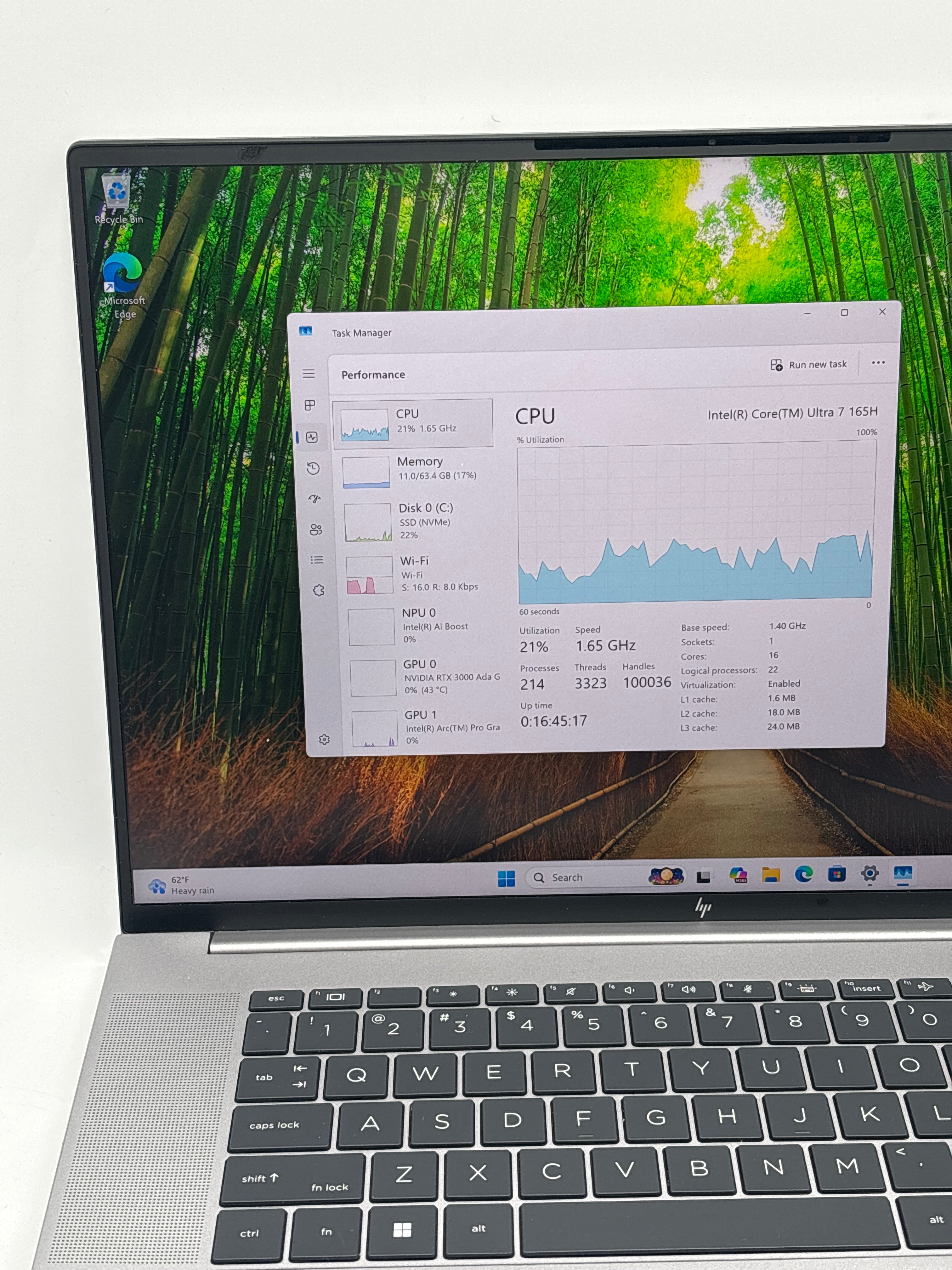 HP ZBook Studio 16 G11 Ultra 7 165H 64GB RAM 1TB SSD RTX 3000