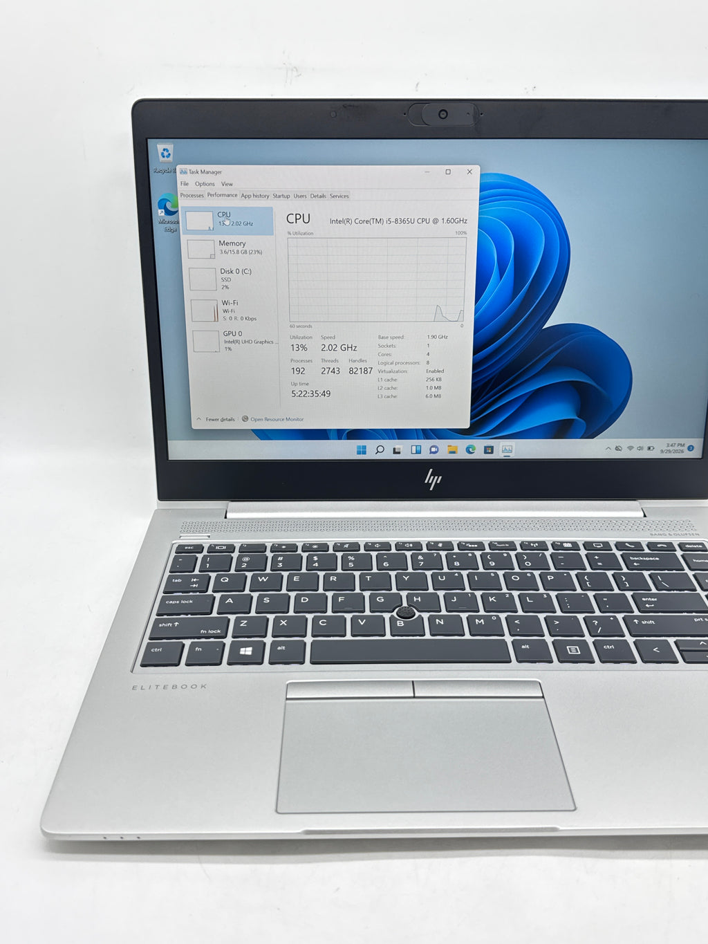 HP EliteBook 840 G6 i5-8365U 16GB 512GB SSD 14in Laptop - Used