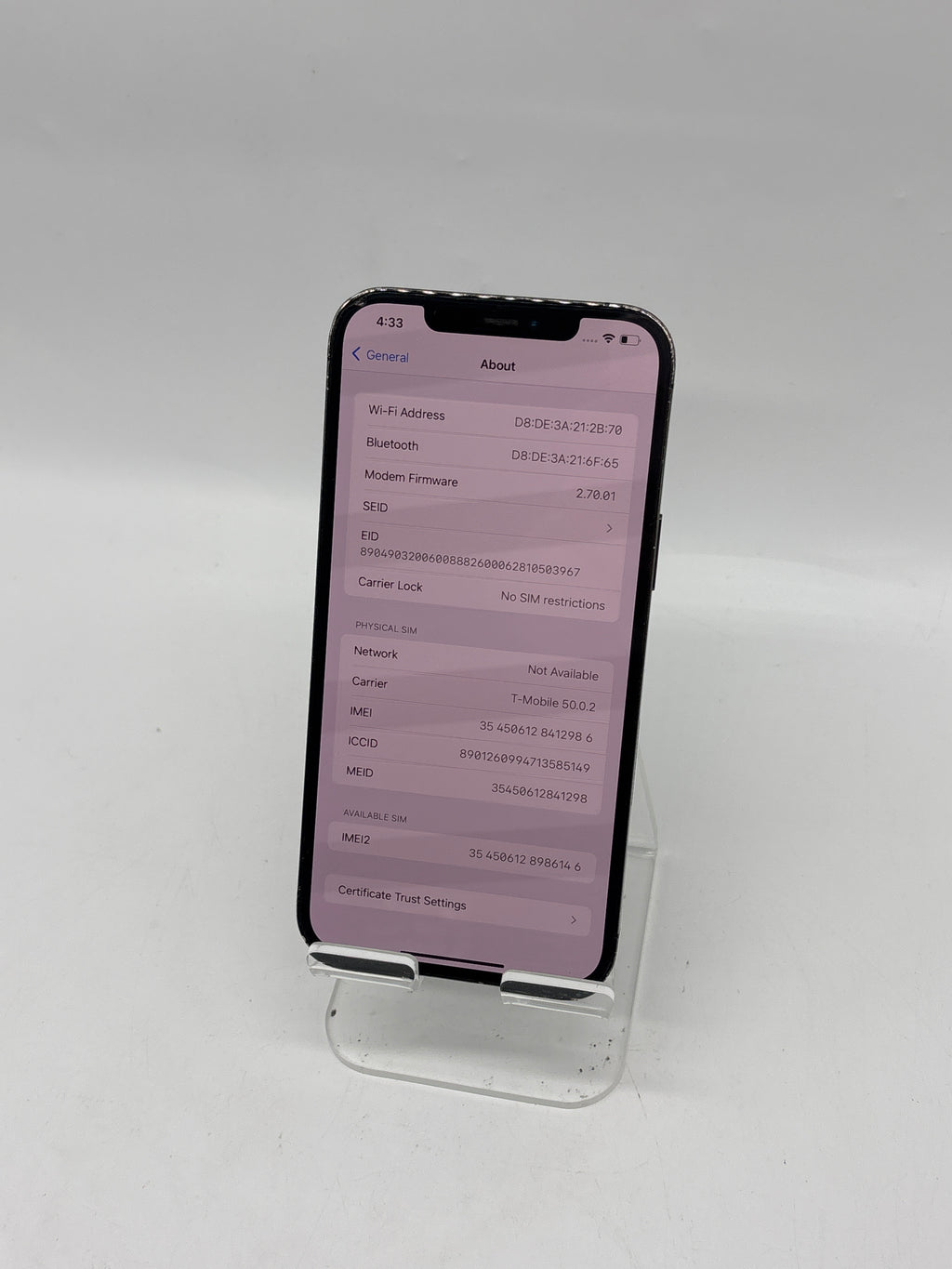 Apple iPhone 12 Pro Max 128GB Unlocked Broken Back Glass Read
