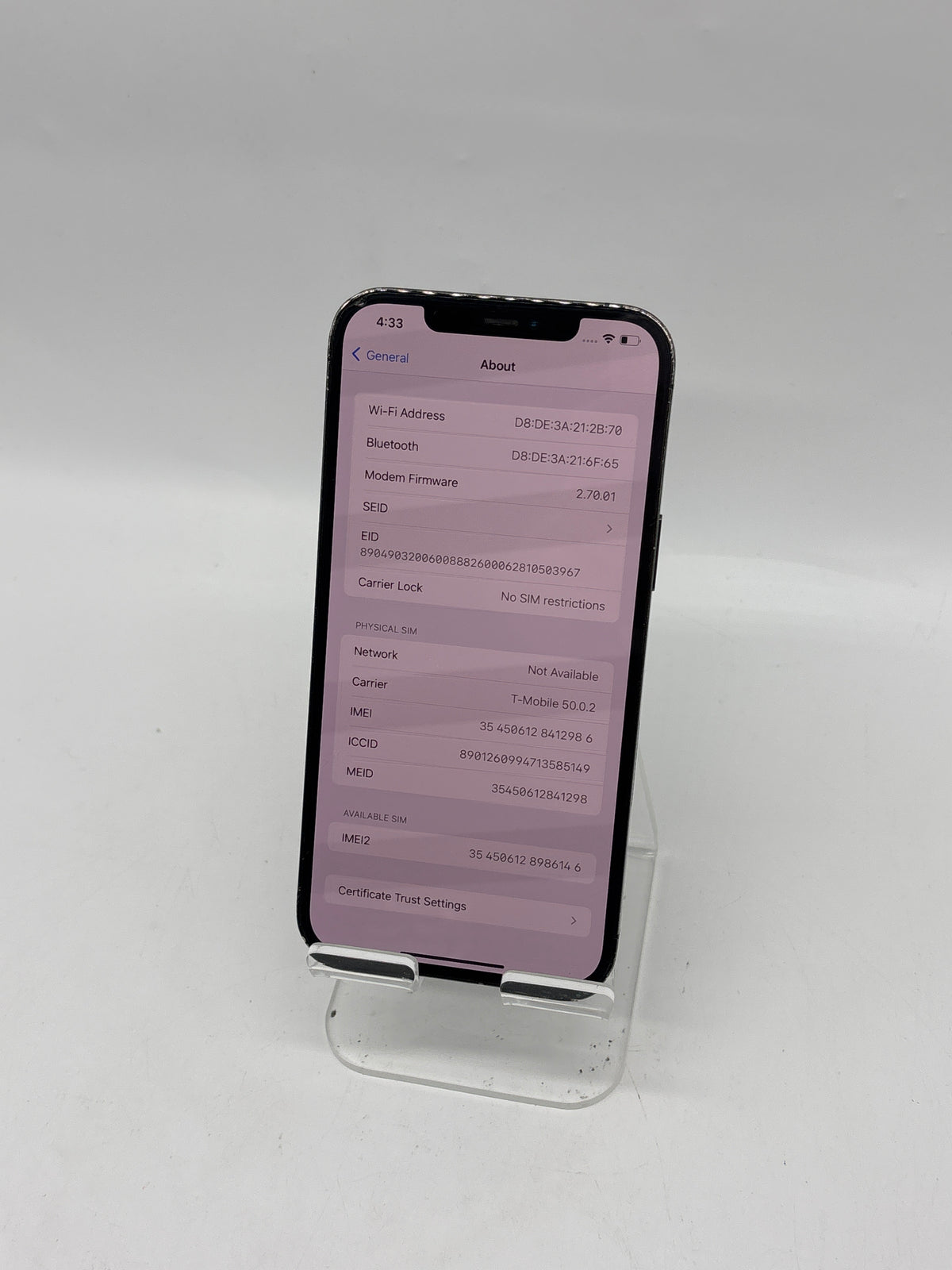 Apple iPhone 12 Pro Max 128GB Unlocked Broken Back Glass Read