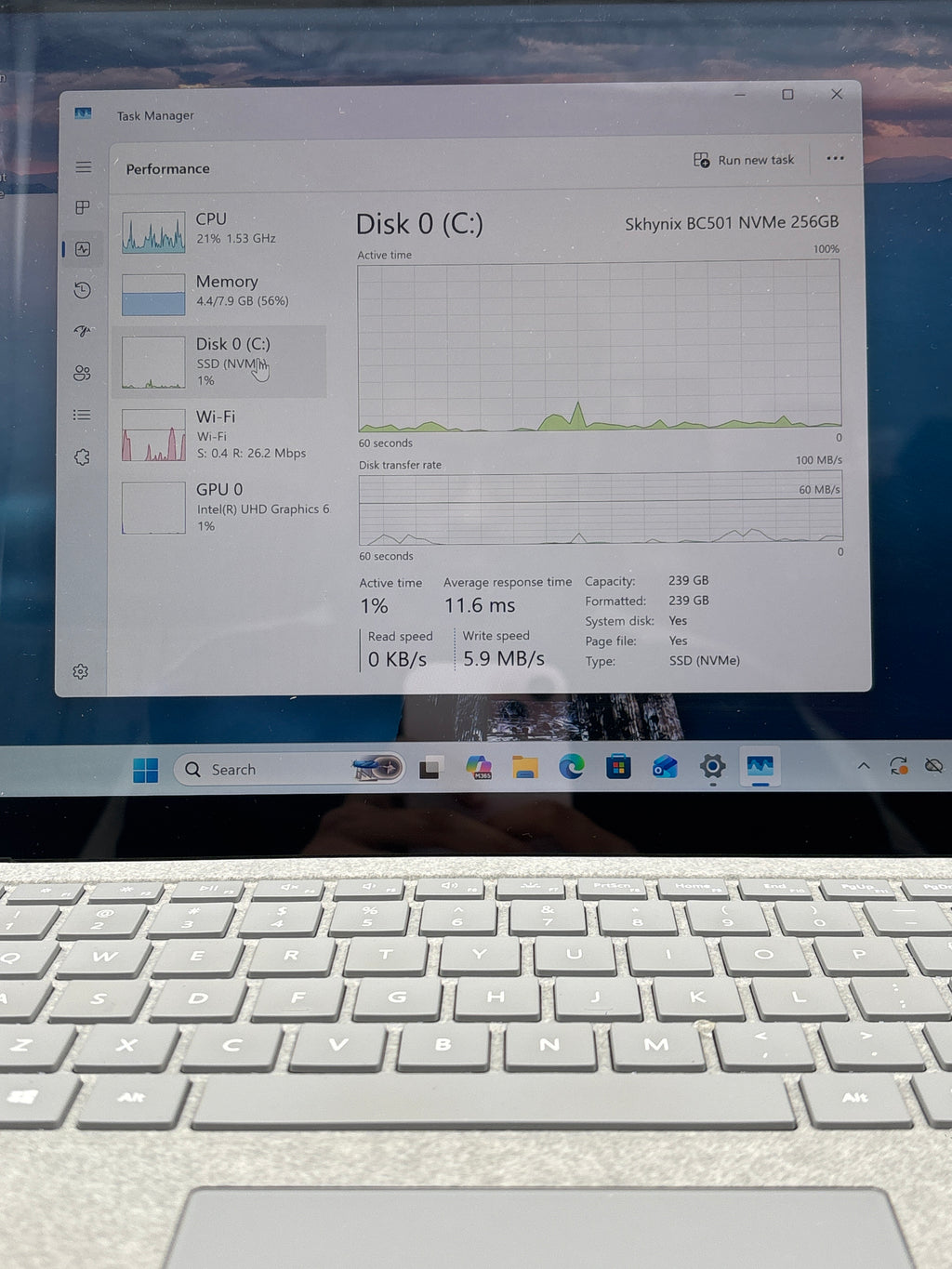 Microsoft Surface Laptop 1769 13" Intel Core i5-8350U 8GB RAM 256GB SSD Silver - Used