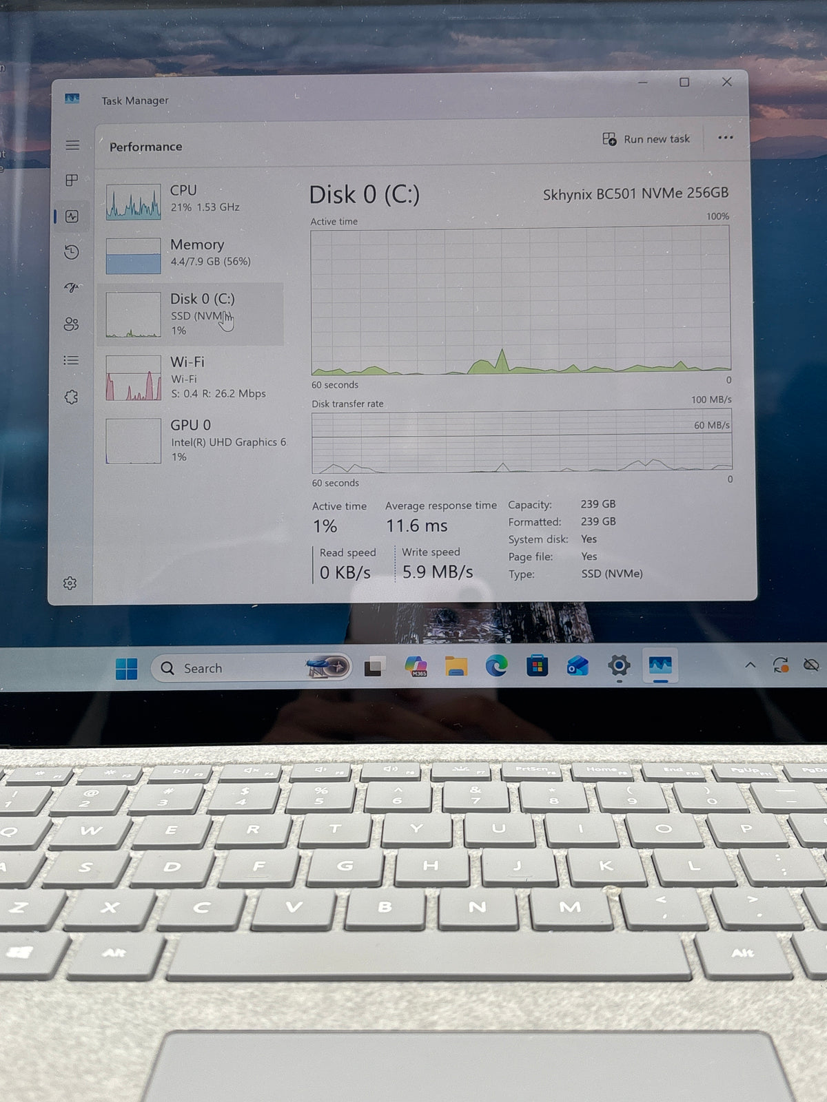 Microsoft Surface Laptop 1769 13" Intel Core i5-8350U 8GB RAM 256GB SSD Silver - Used
