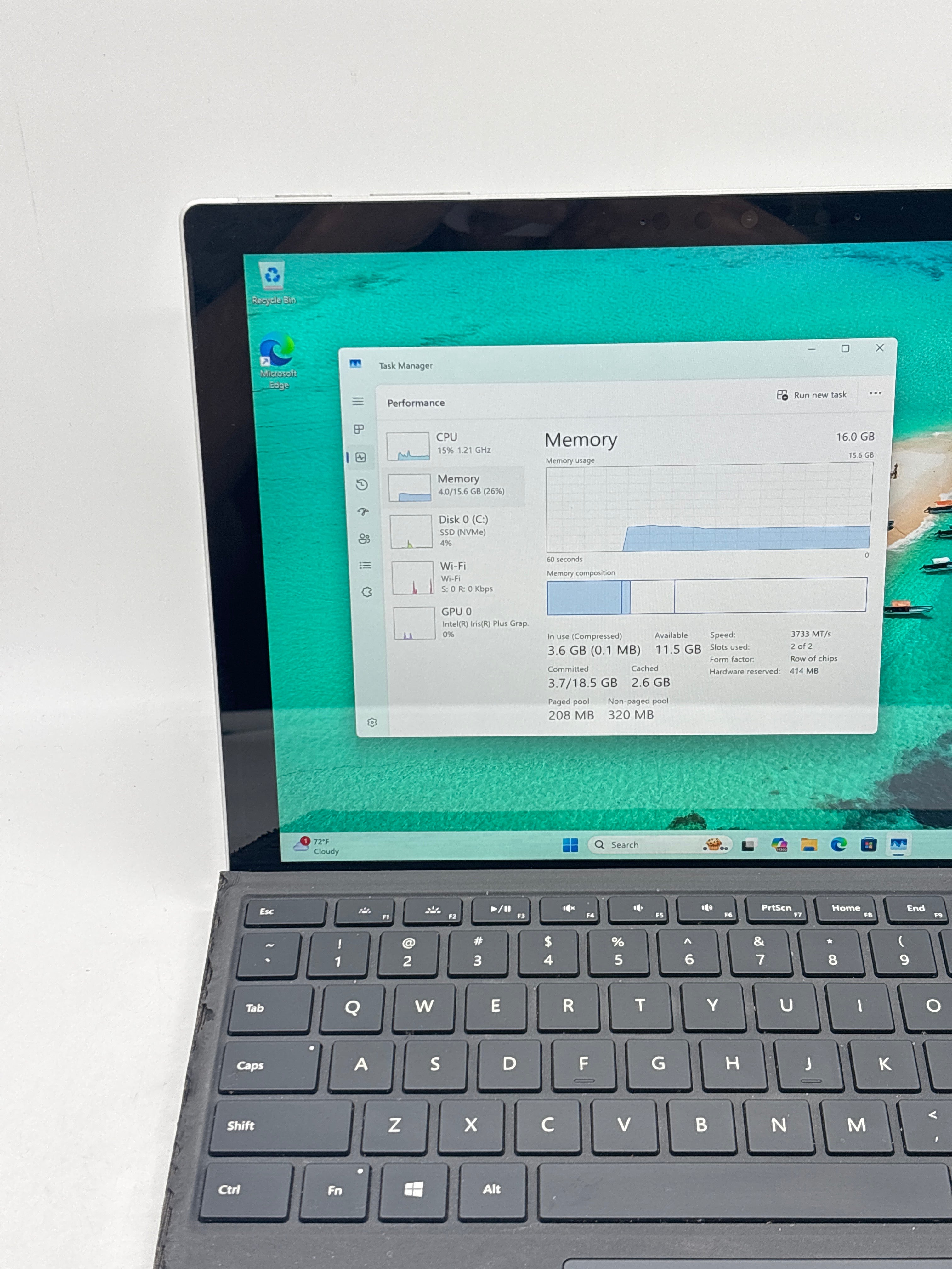 Microsoft Surface Pro 7 1866 i5-1035G4 16GB RAM 256GB SSD