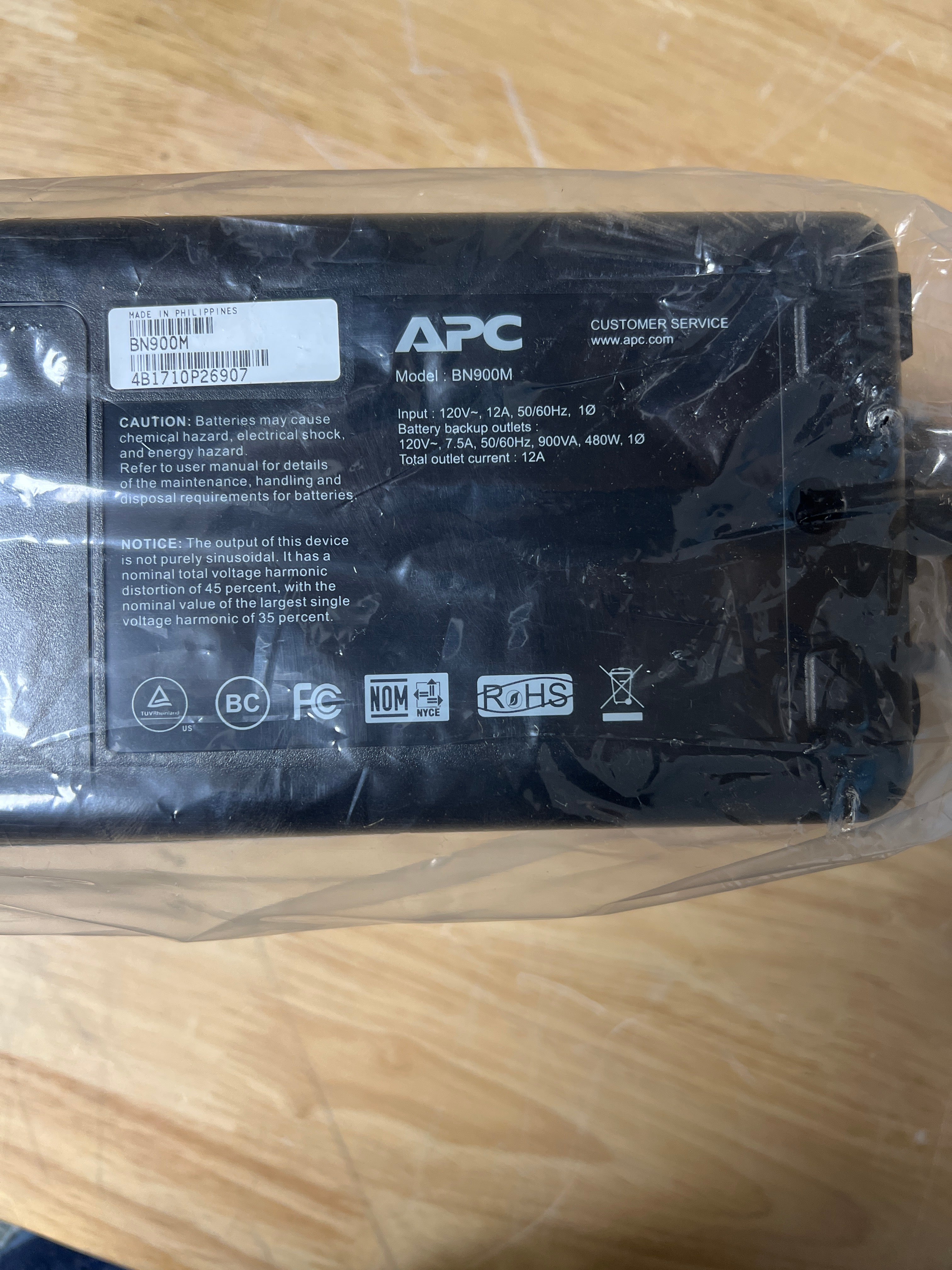 APC Back-UPS BN900M 900VA Battery Backup - New Open Box