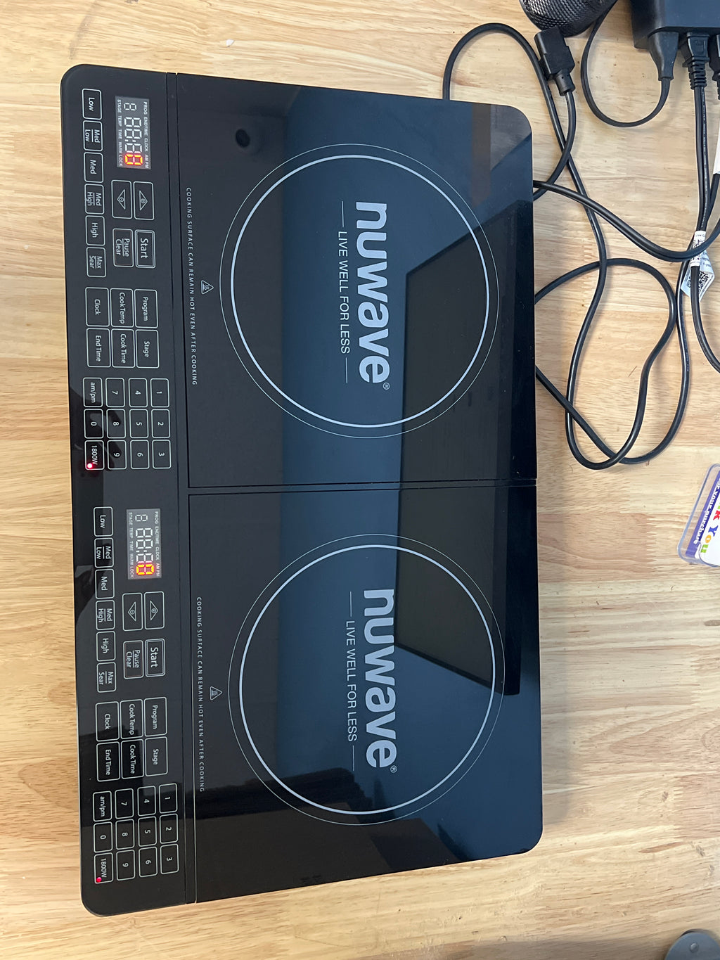 NuWave PIC Double Induction Cooktop 1800W Black Portable Electric Burner