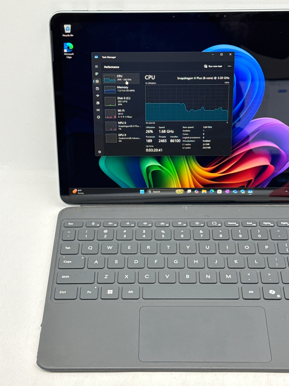 Microsoft Surface Pro 2110 12" Snapdragon X Plus 16GB RAM 512GB SSD Black - Used